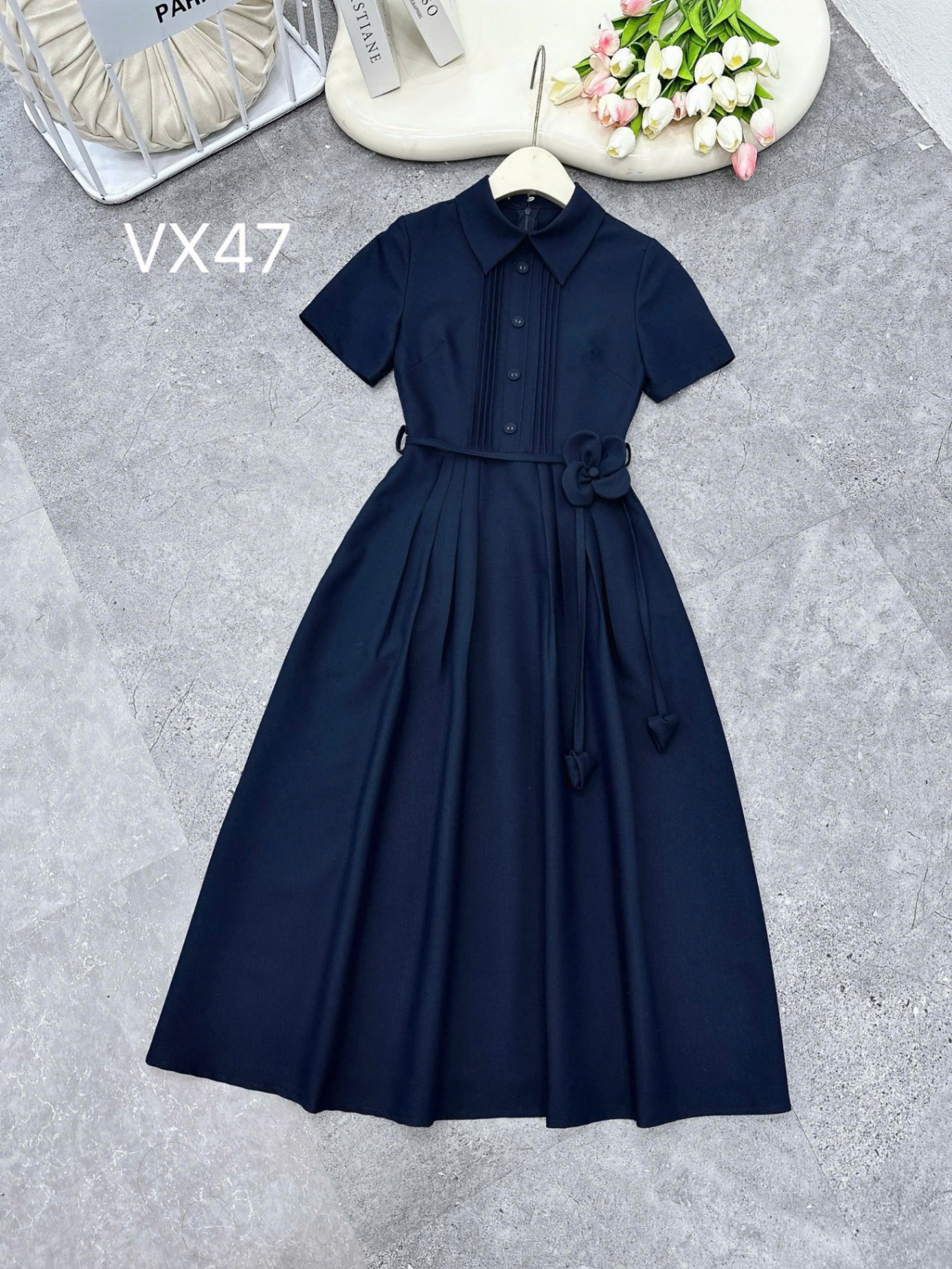 VX47 váy ly ngực dây hoa
