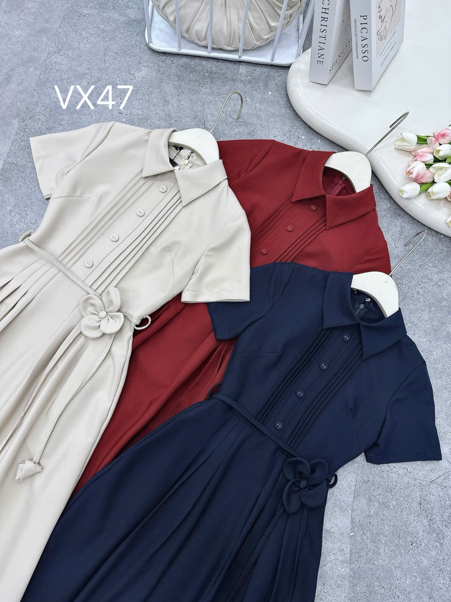 VX47 váy ly ngực dây hoa