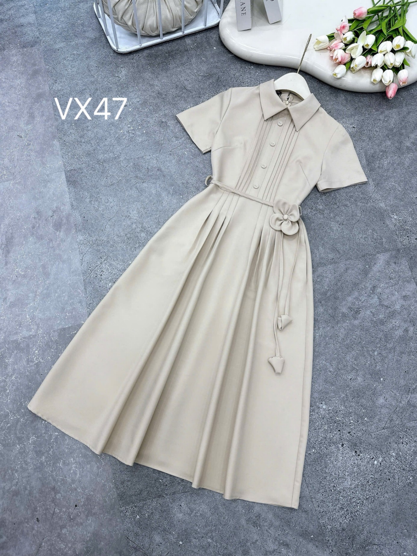 VX47 váy ly ngực dây hoa