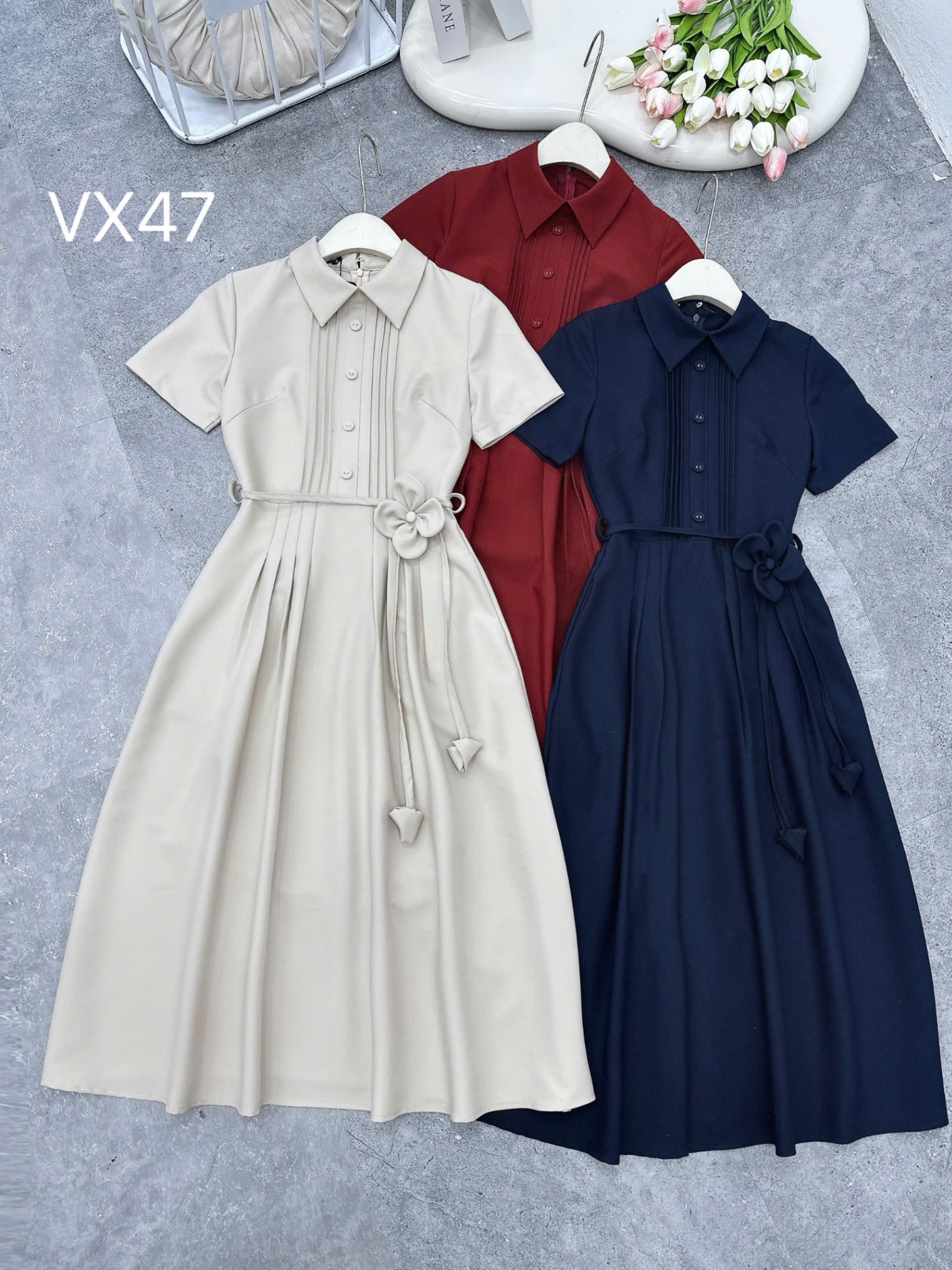 VX47 váy ly ngực dây hoa