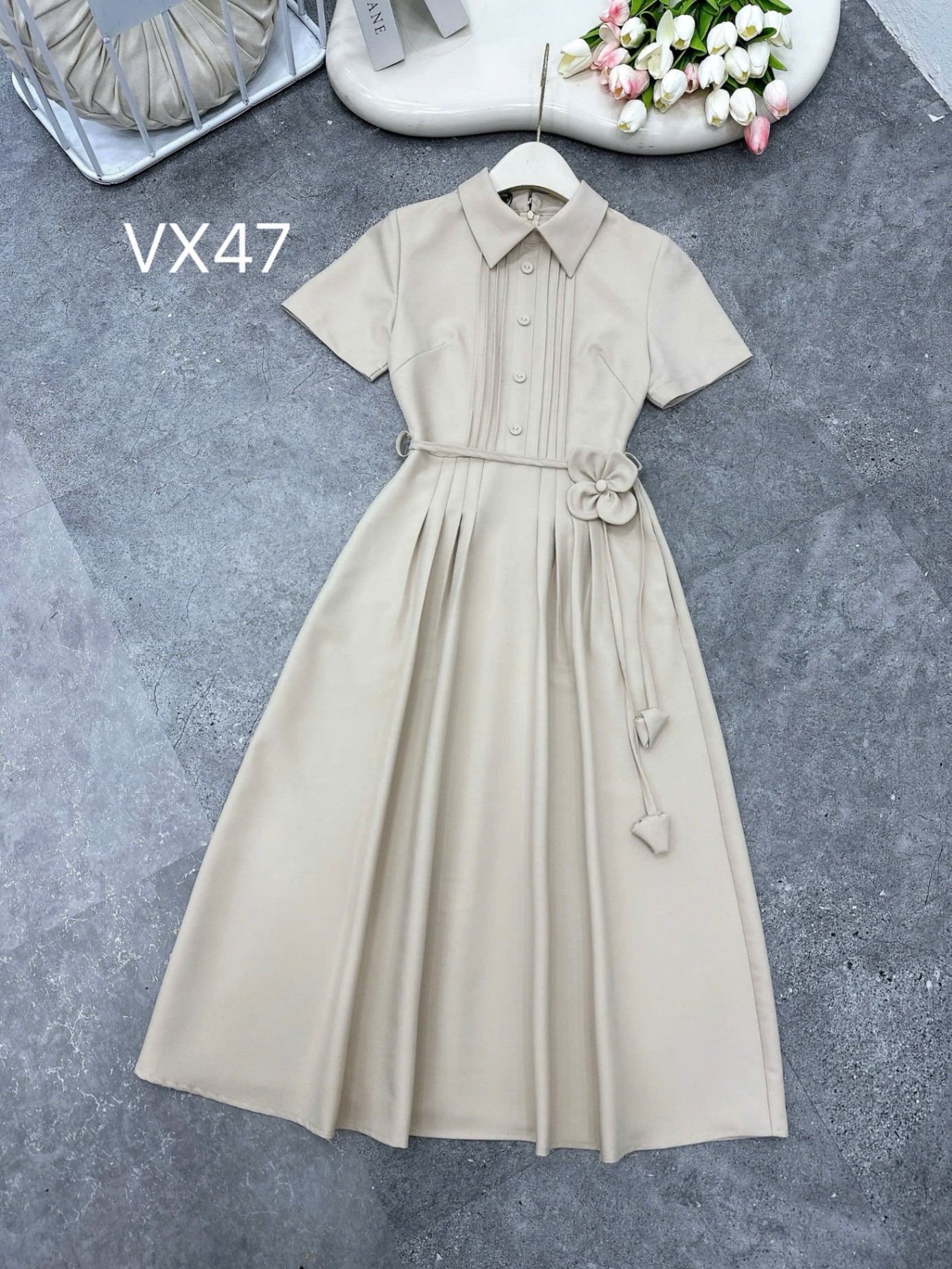 VX47 váy ly ngực dây hoa
