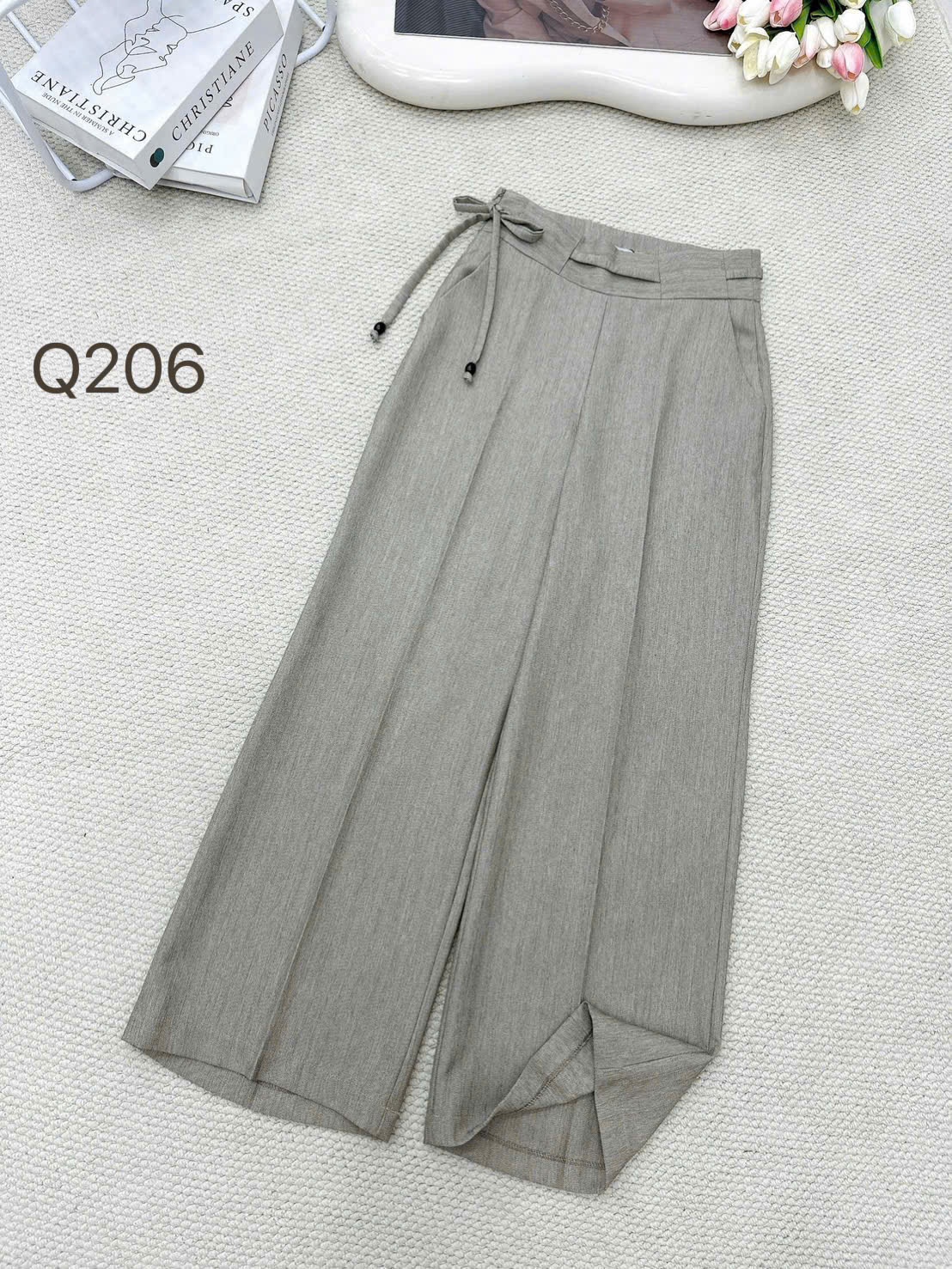 Q206 quần xuông khóa sườn dây nơ