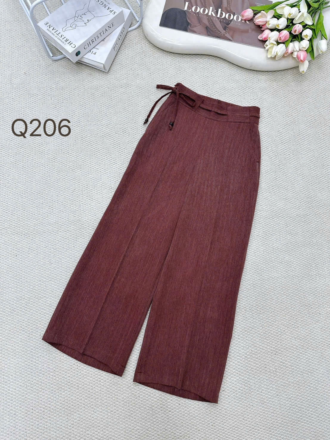 Q206 quần xuông khóa sườn dây nơ