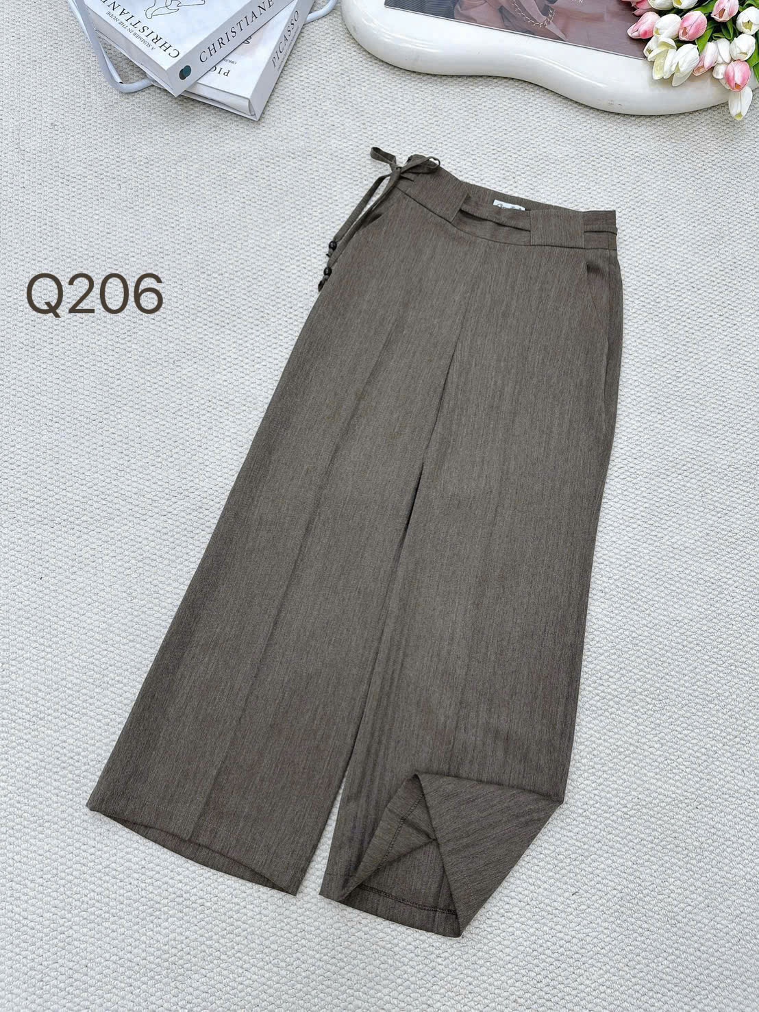 Q206 quần xuông khóa sườn dây nơ