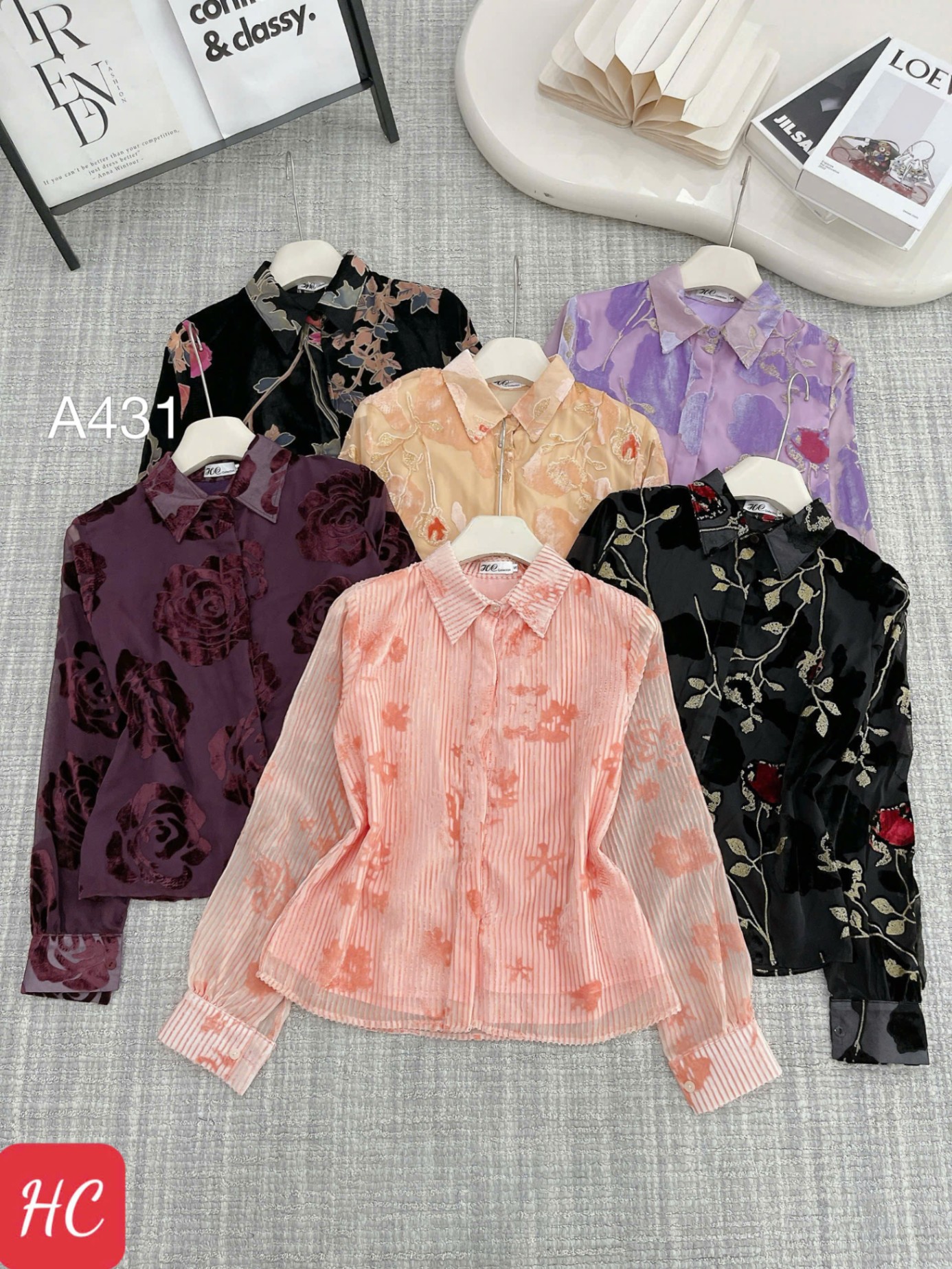 A431 áo hoa nhung 2 lớp