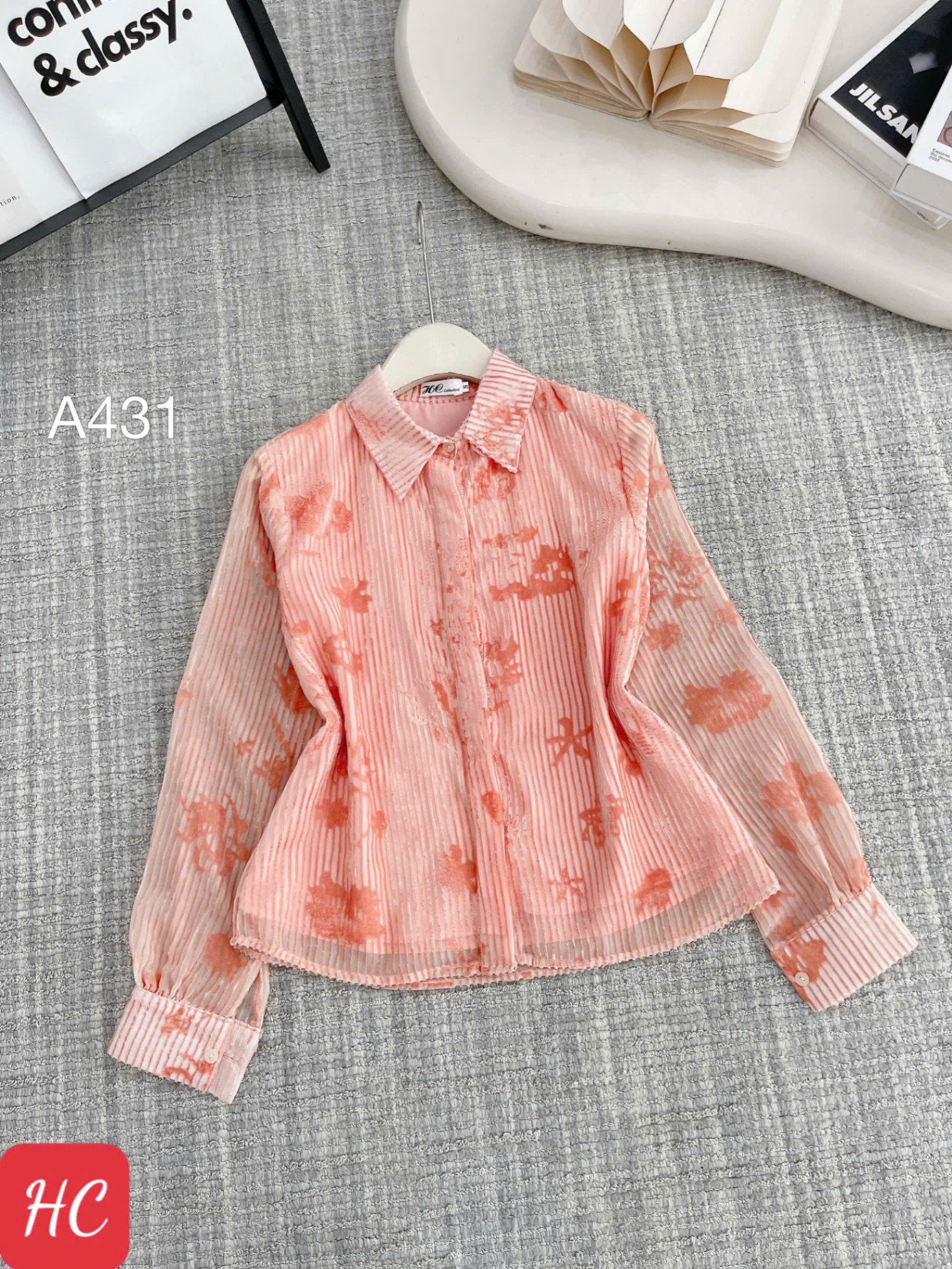 A431 áo hoa nhung 2 lớp