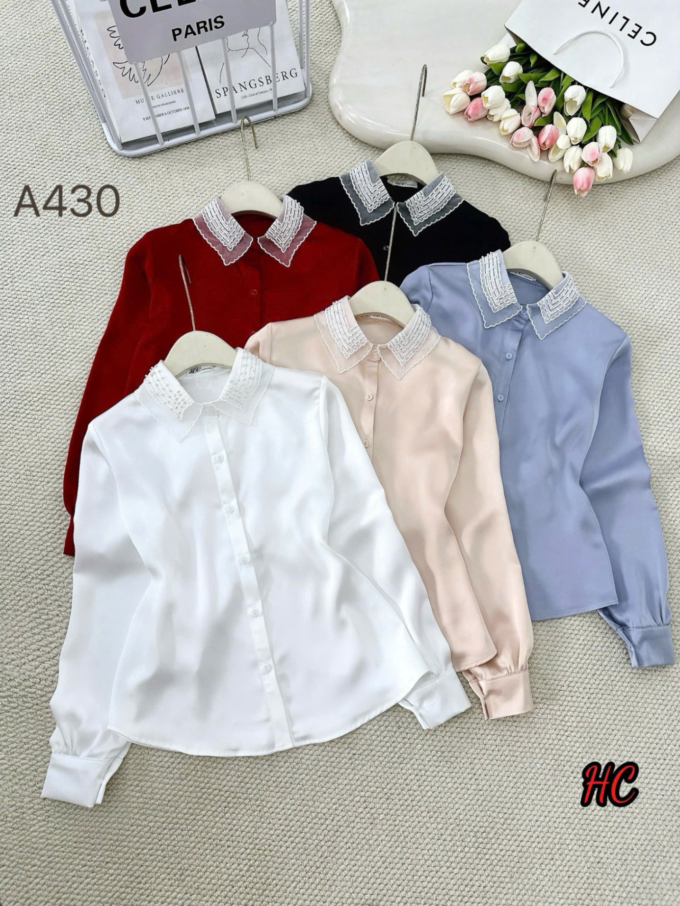 A430 áo cổ ngọc trai