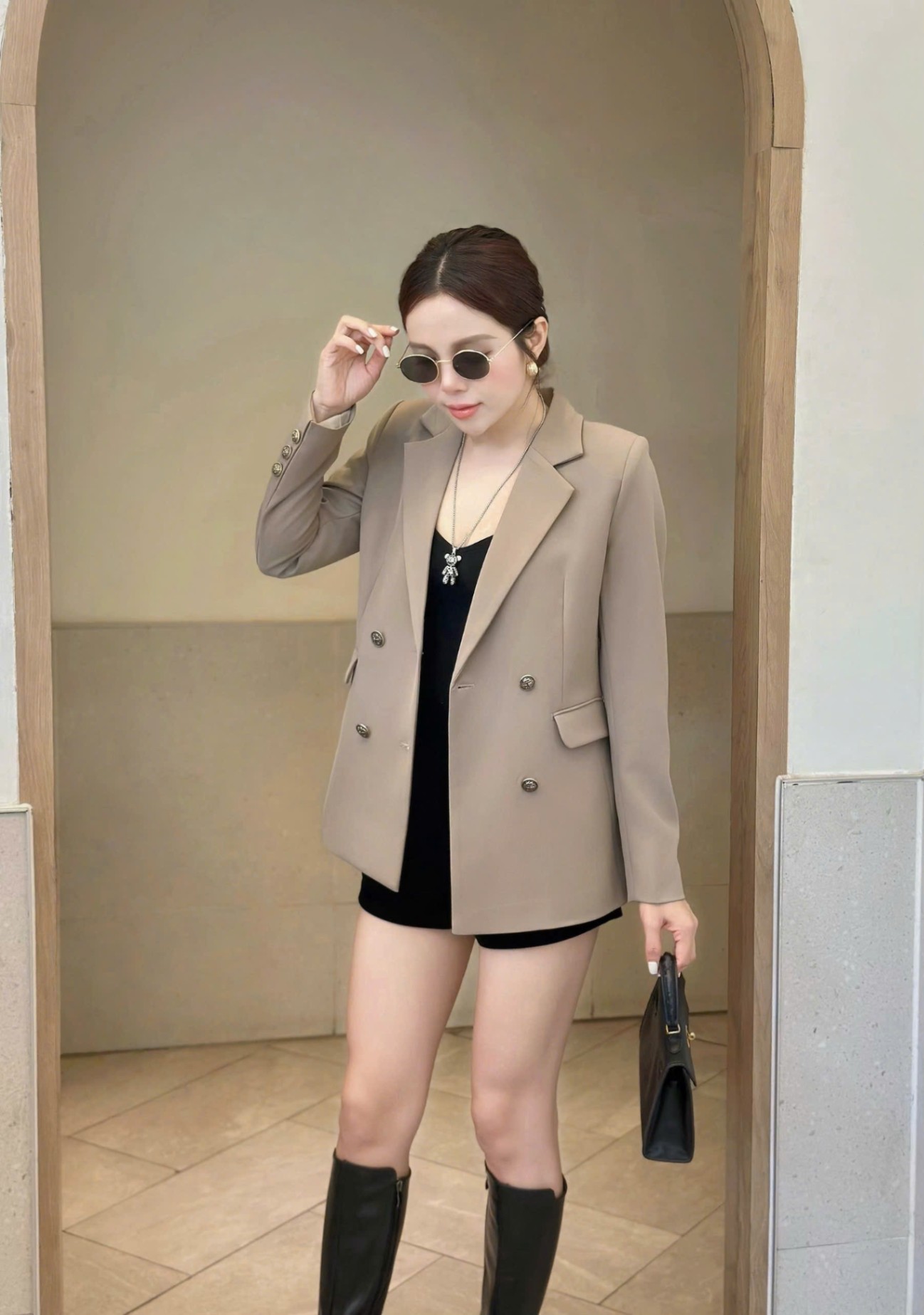 AV309 áo Blazer 4 cúc đồng