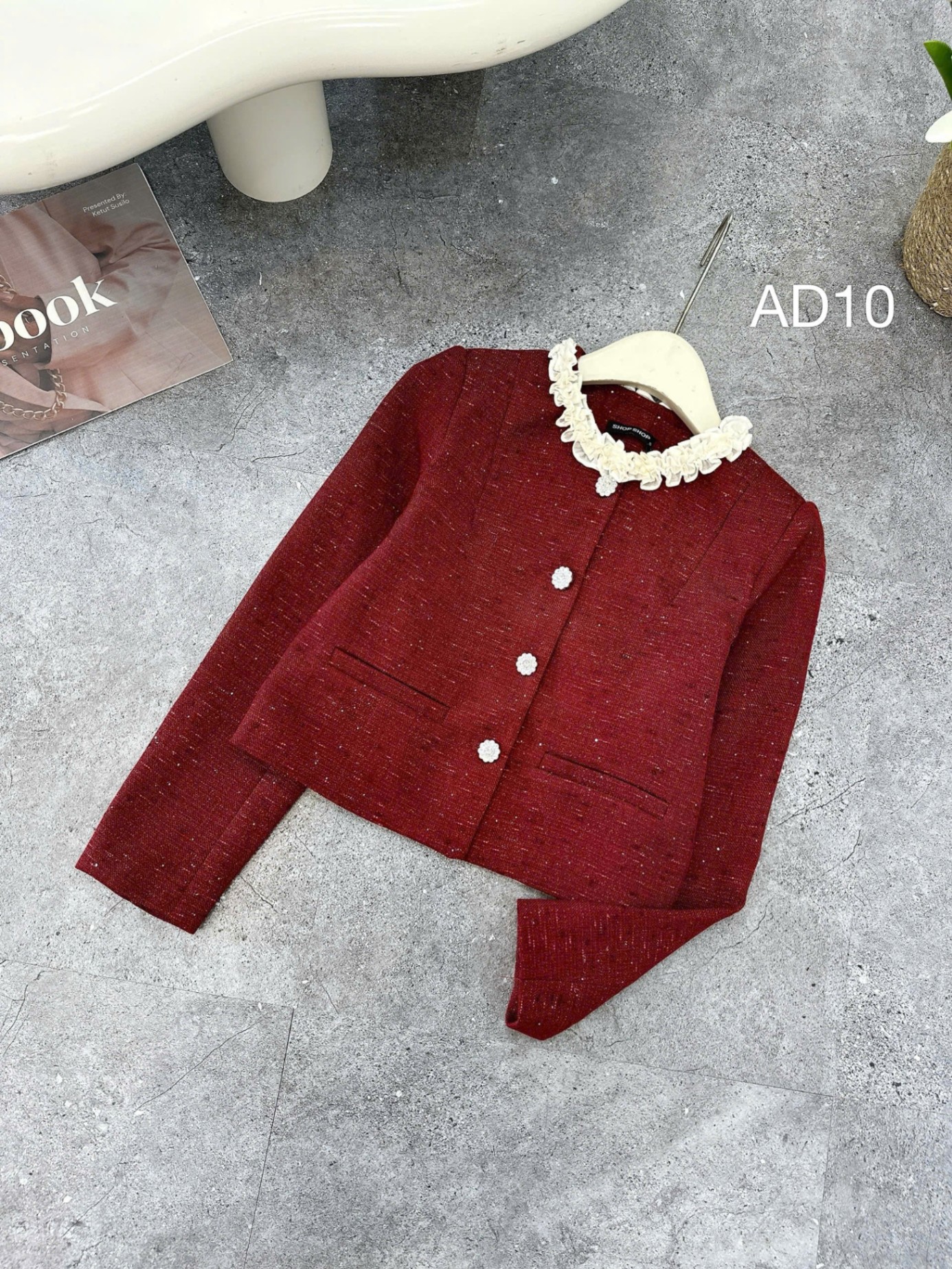 AD10 áo dạ viền cổ bèo