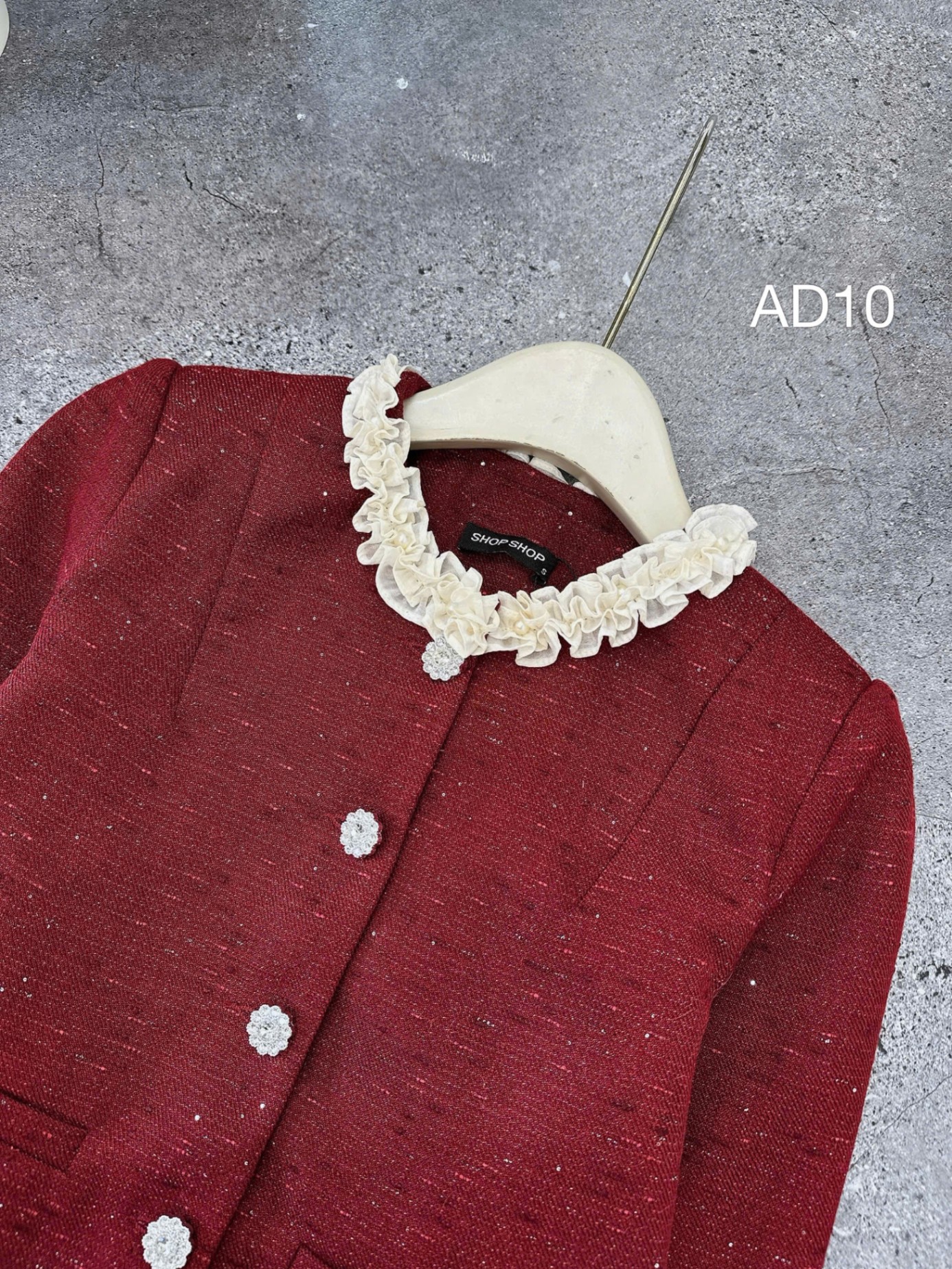 AD10 áo dạ viền cổ bèo