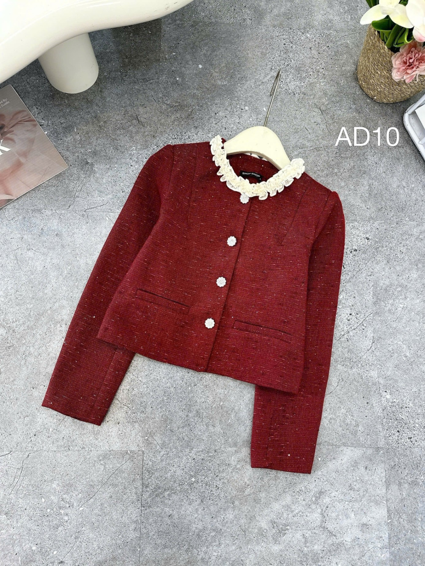 AD10 áo dạ viền cổ bèo
