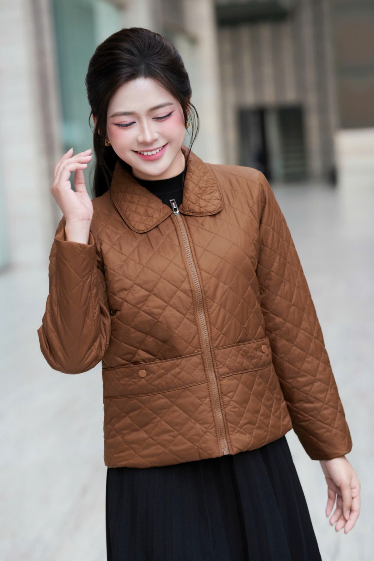 AP1 Áo phao trần trám cổ bẻ