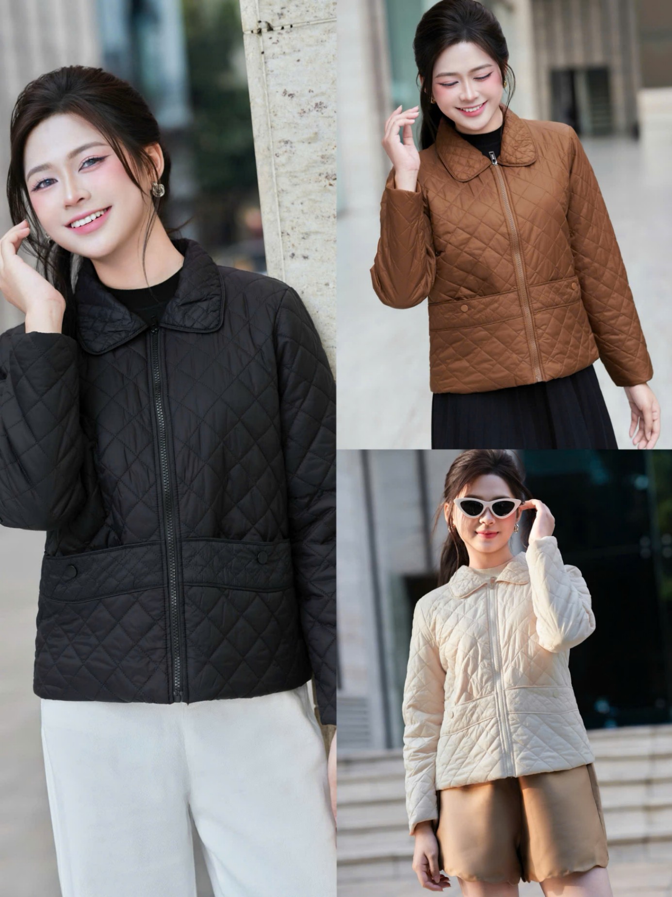 AP1 Áo phao trần trám cổ bẻ