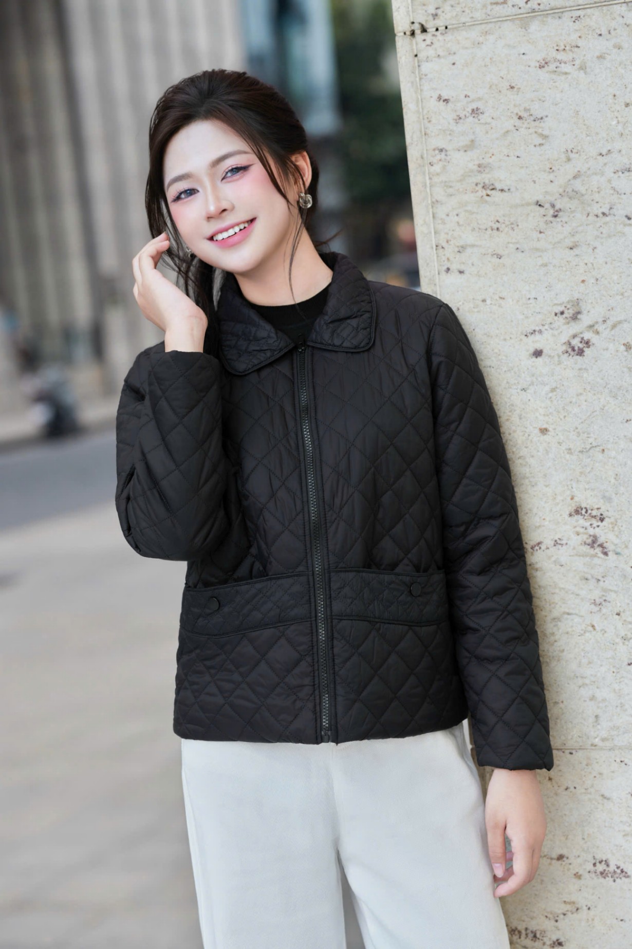 AP1 Áo phao trần trám cổ bẻ