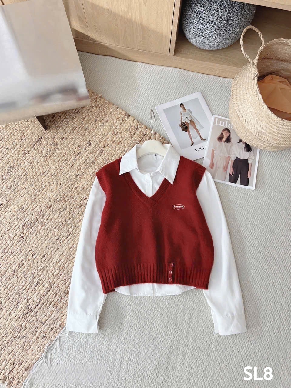 SL8 Sét len gile chữ thêu ngực