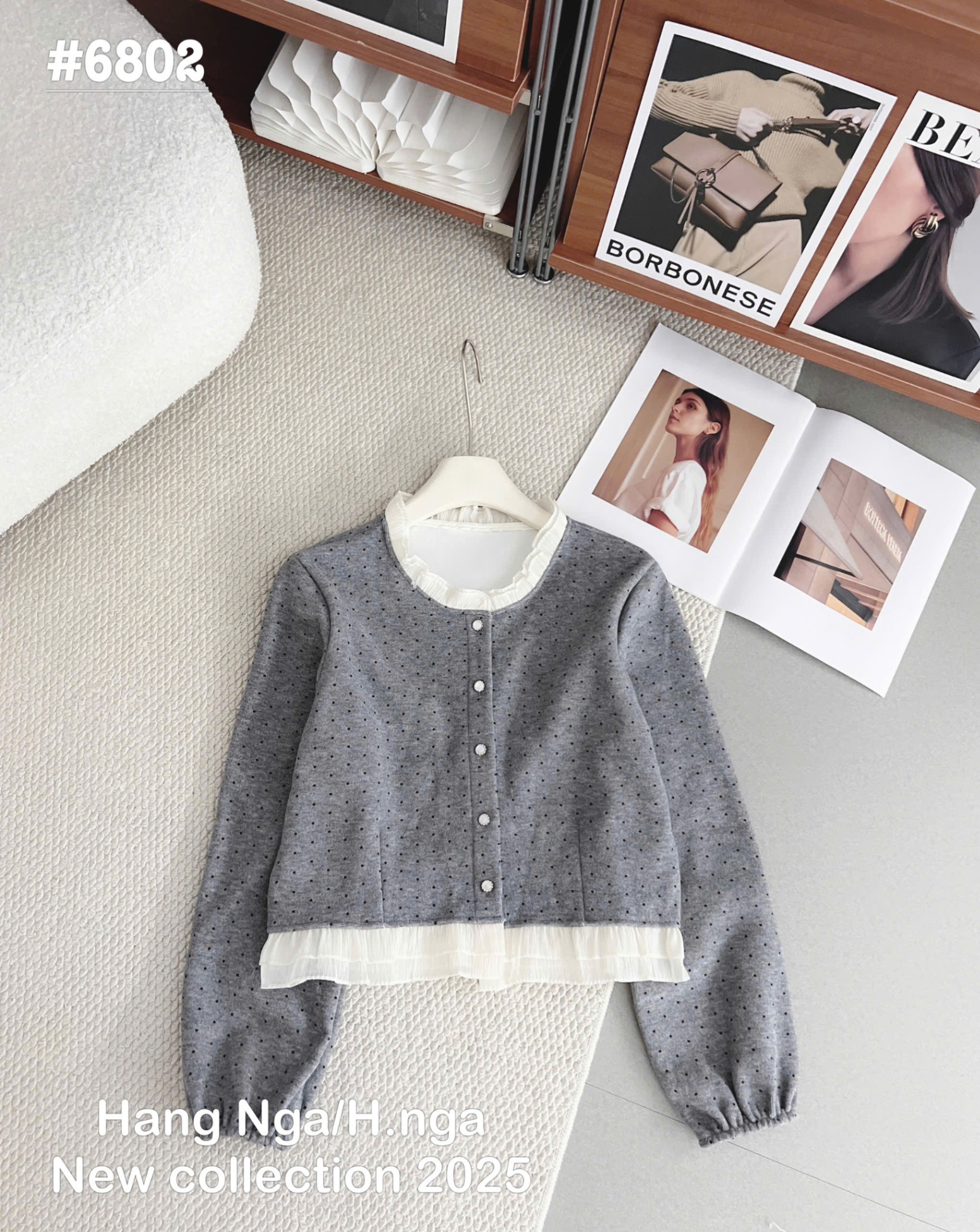 AL6802 Áo nỉ chấm bi