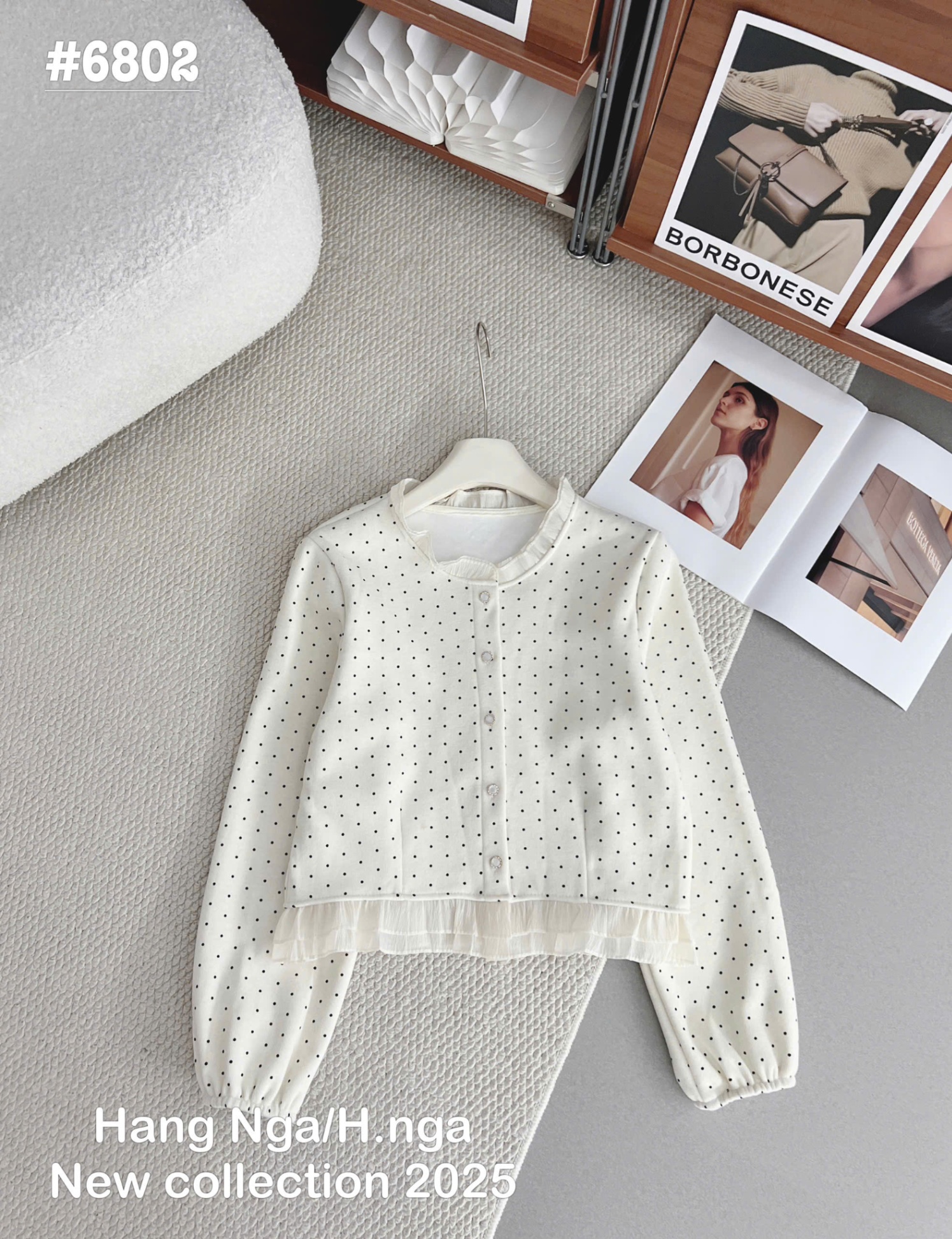 AL6802 Áo nỉ chấm bi