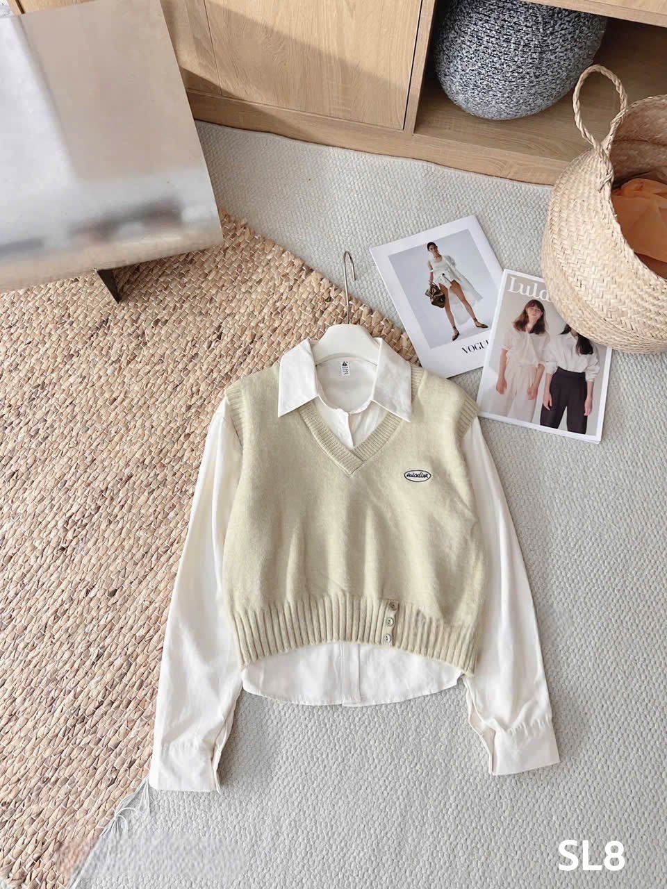 SL8 Sét len gile chữ thêu ngực