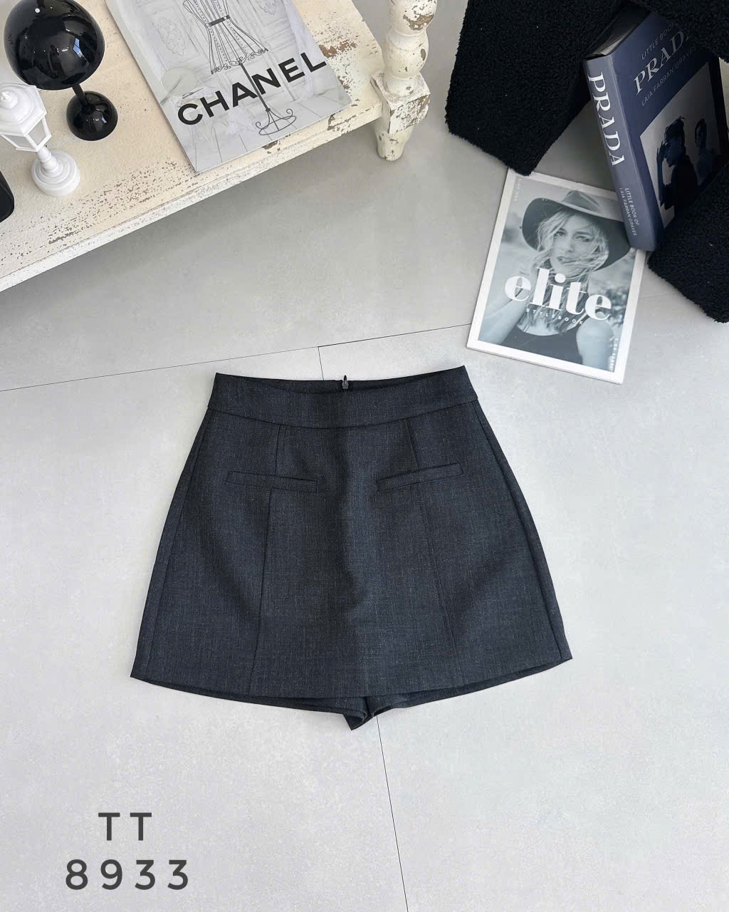 Q8933 Quần váy 2 túi cơi