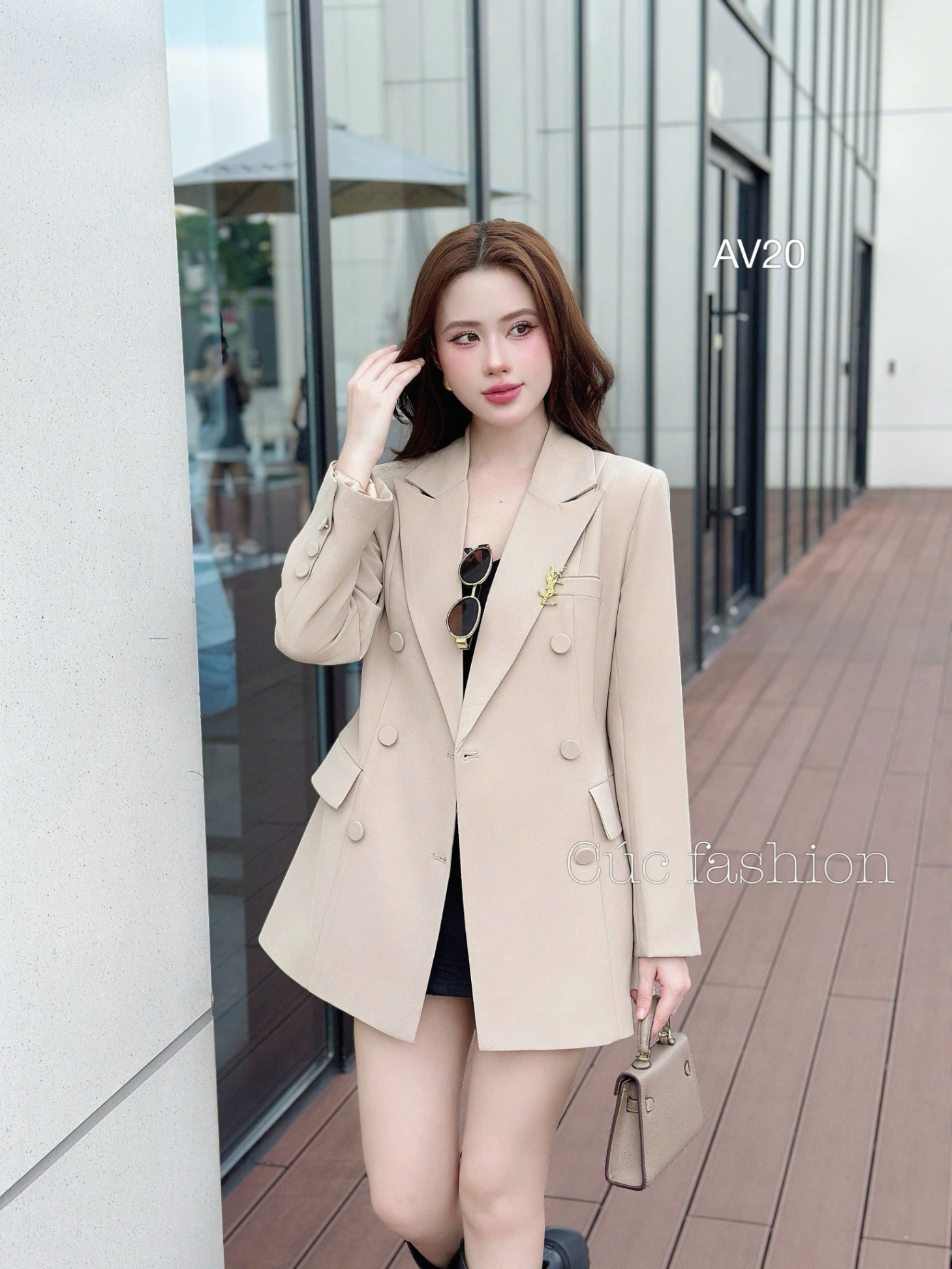 AV20 Áo vest túi cơi cúc bọc