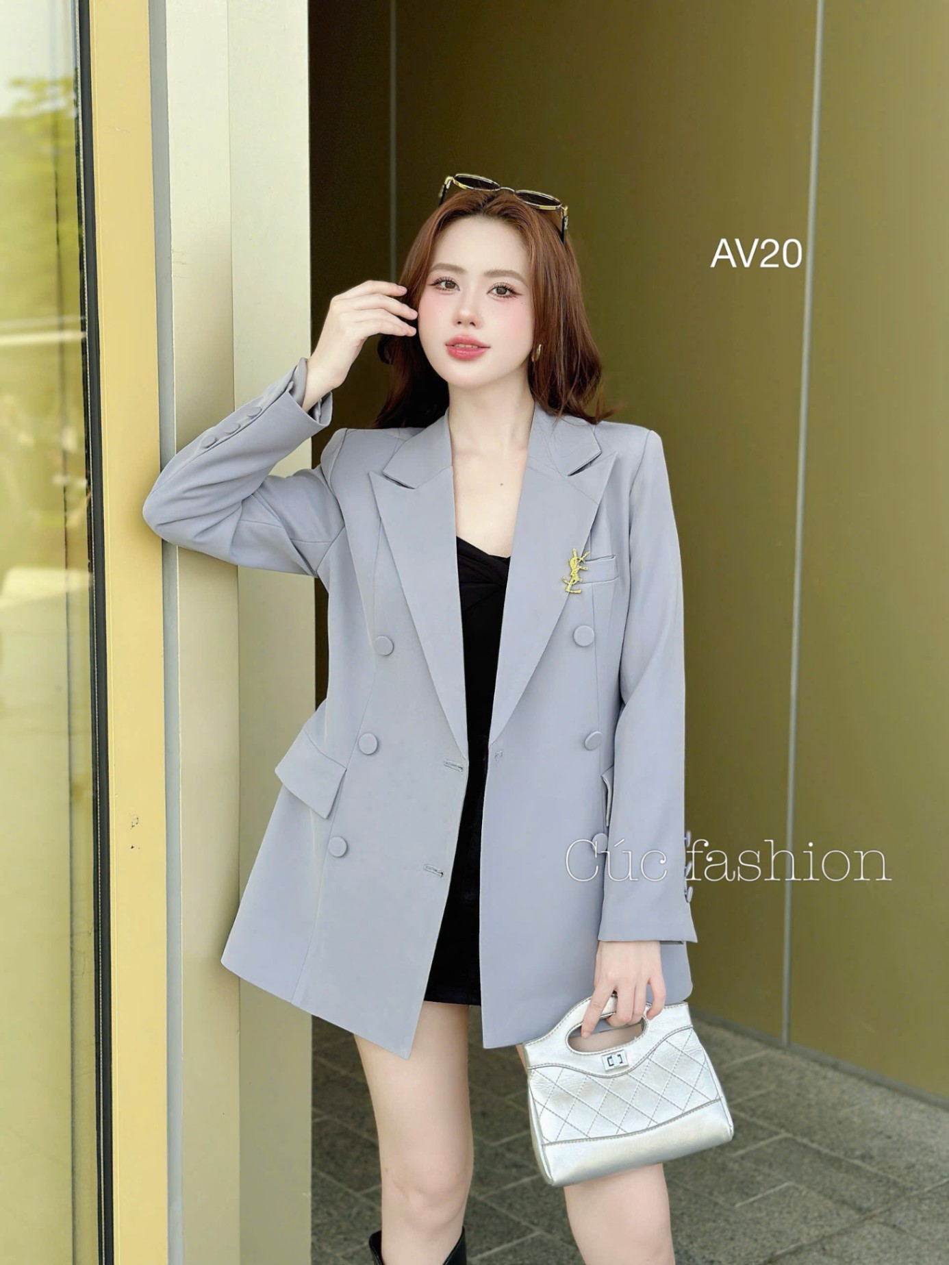 AV20 Áo vest túi cơi cúc bọc