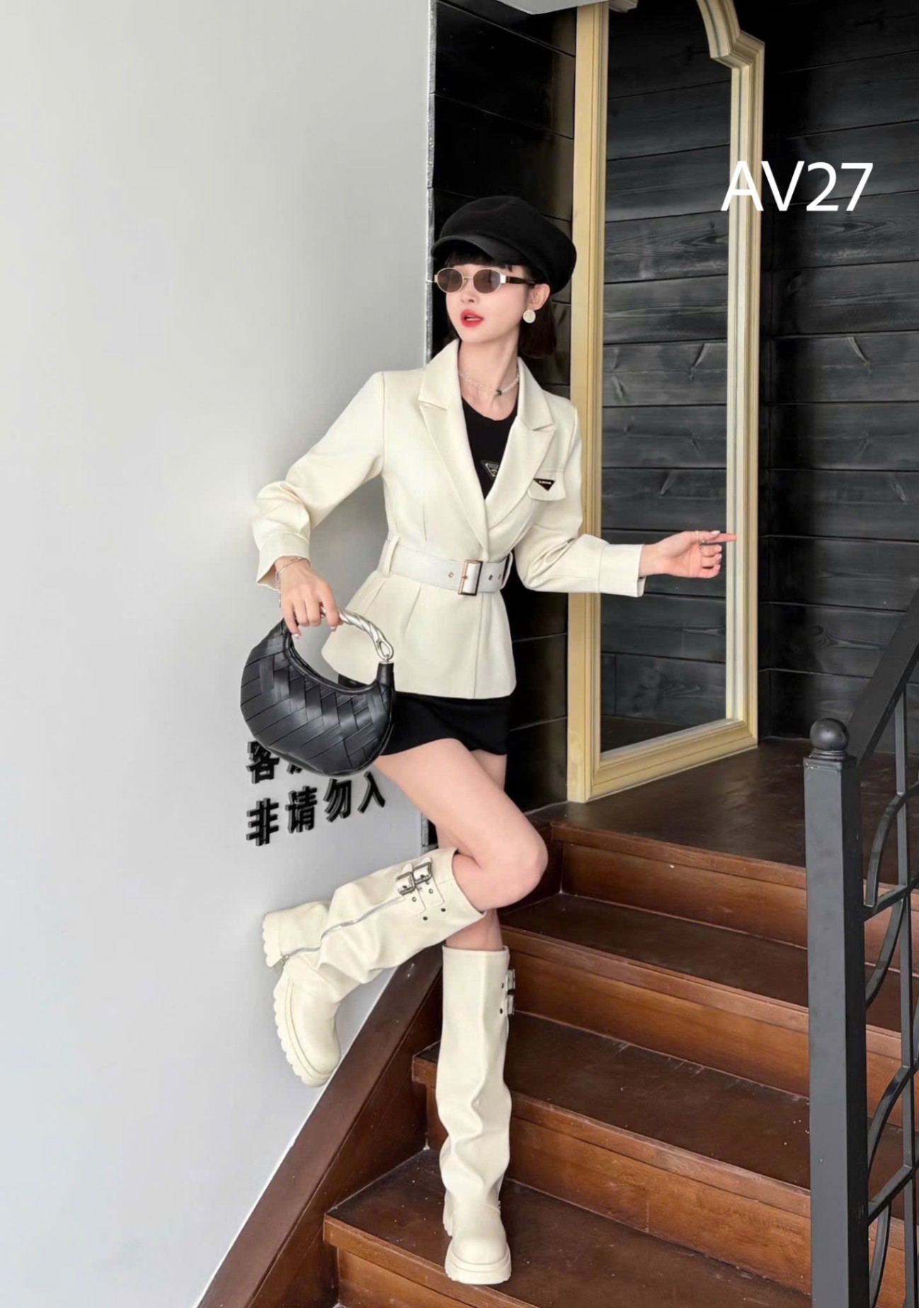 AV27 Áo vest QCCC túi ngực kèm đai vuông