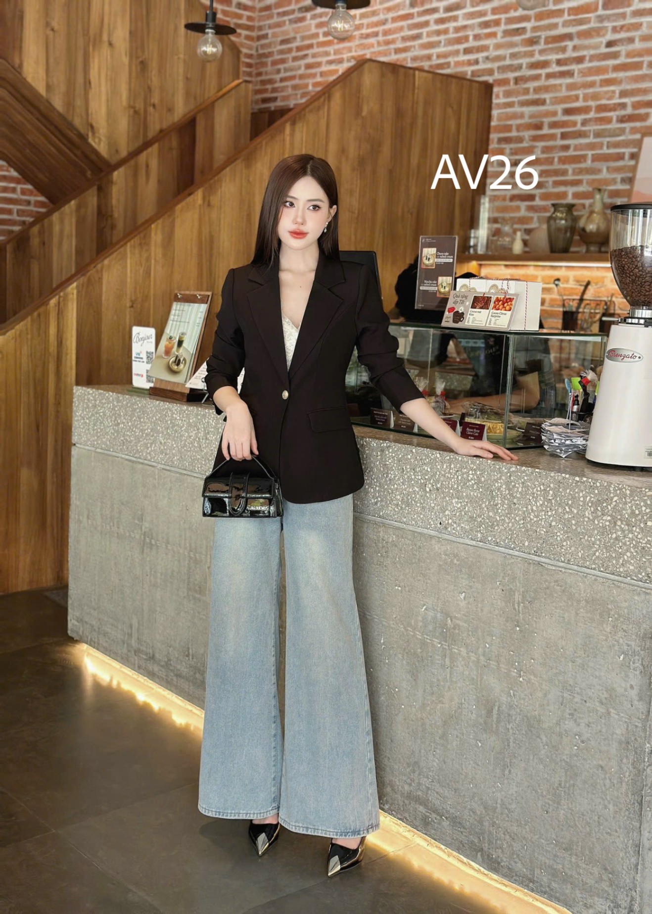 AV26 Áo vest 1 cúc 2 nắp túi