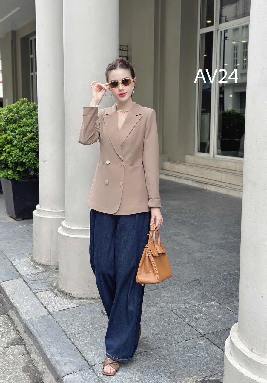 AV24 Áo vest cúc tròn cổ vếch