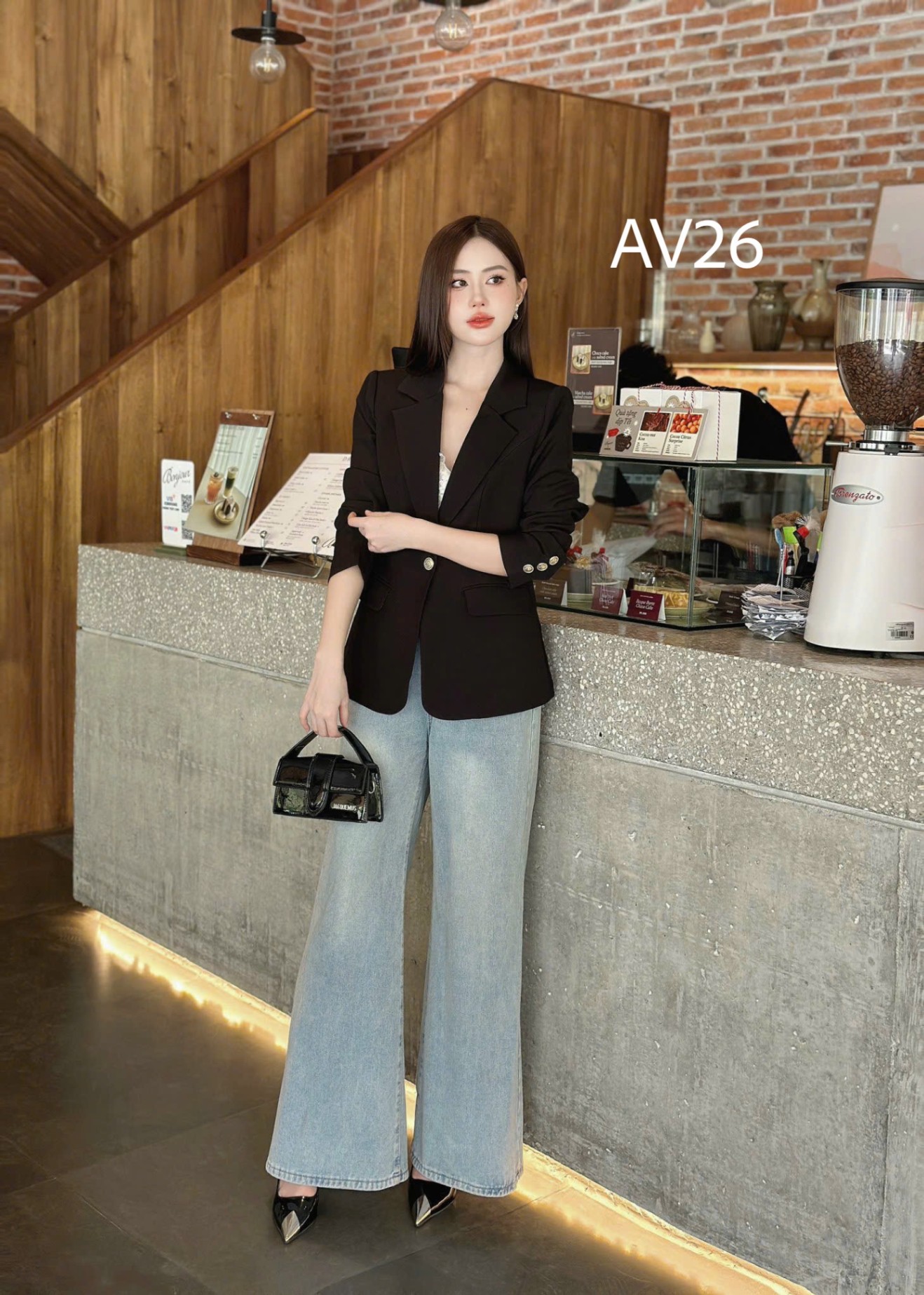 AV26 Áo vest 1 cúc 2 nắp túi