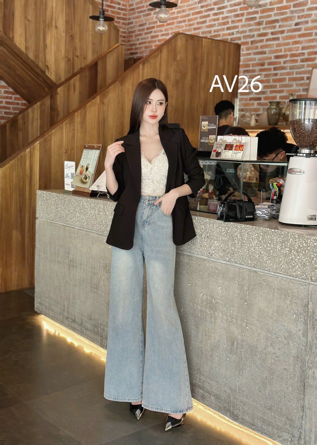 AV26 Áo vest 1 cúc 2 nắp túi