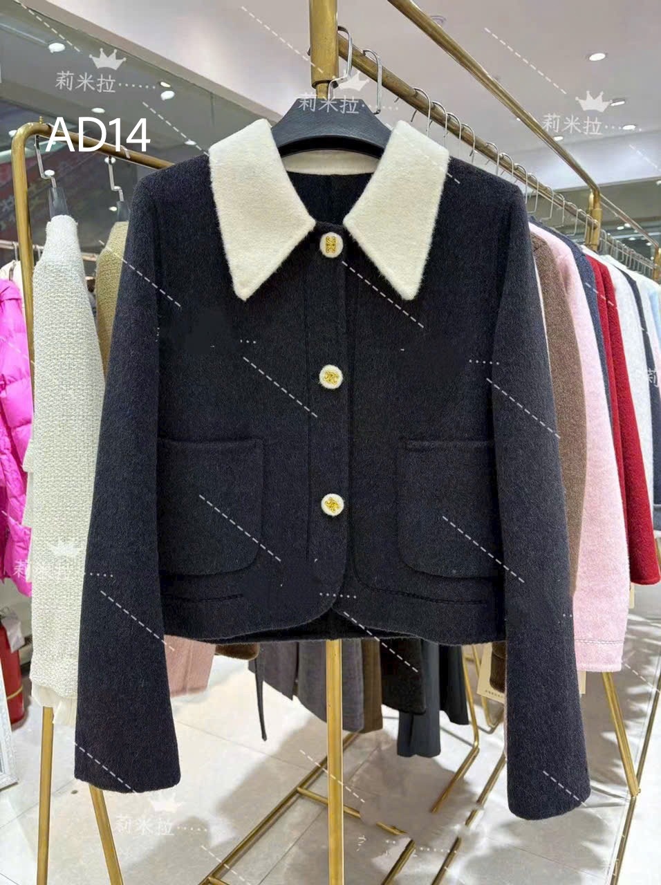 AD14 Áo dạ cổ phối hai túi