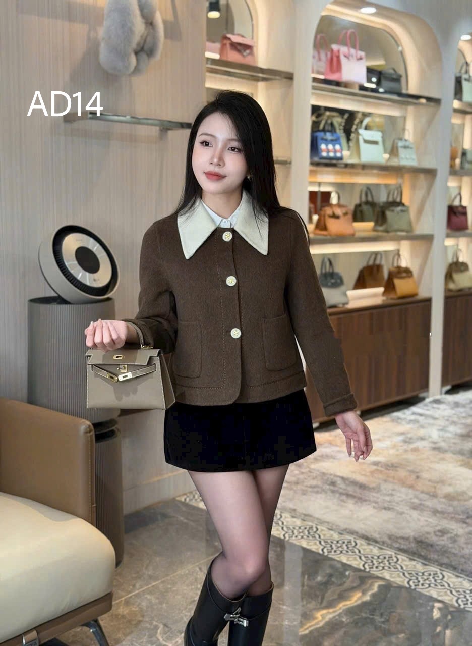 AD14 Áo dạ cổ phối hai túi