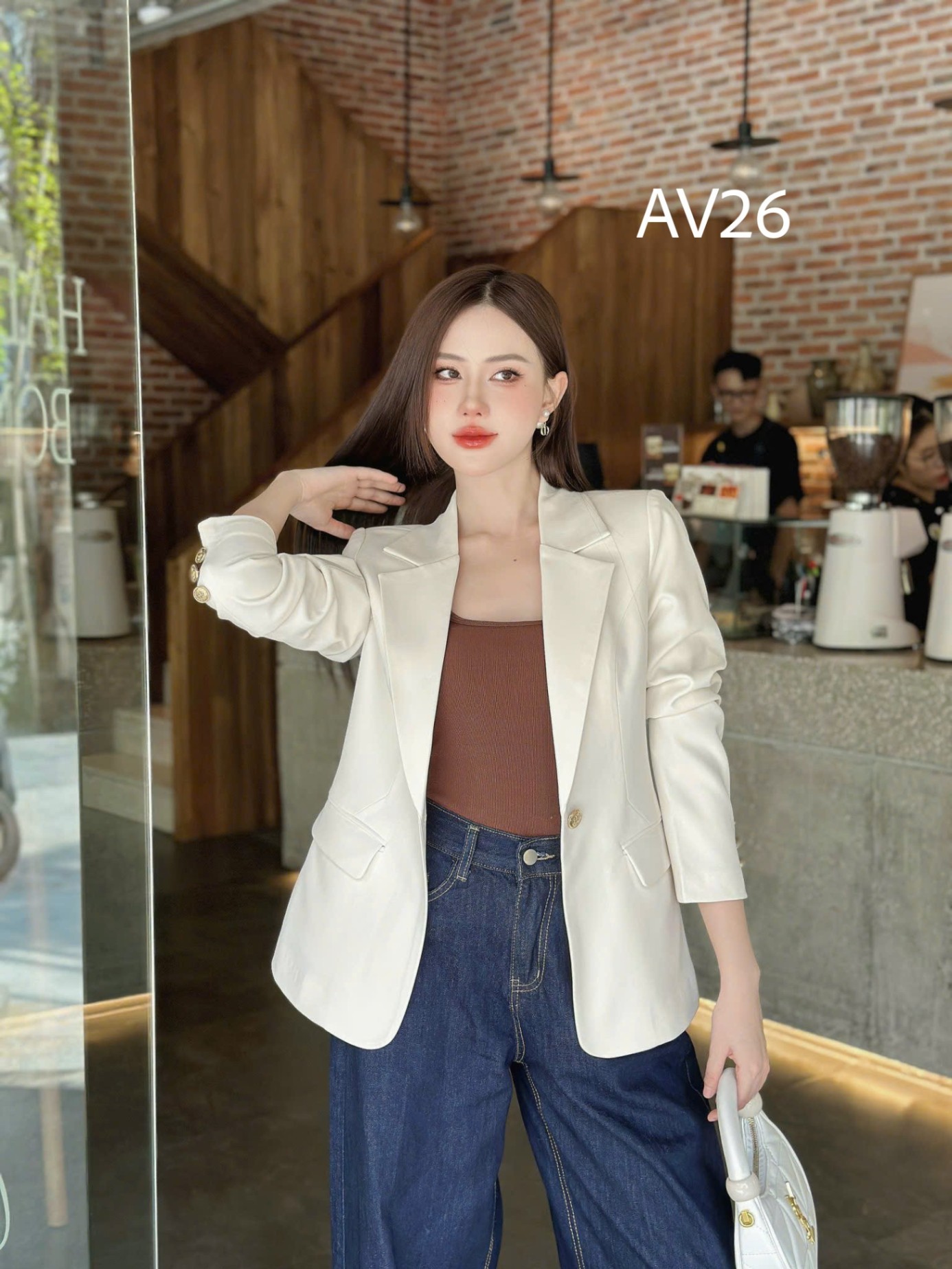 AV26 Áo vest 1 cúc 2 nắp túi