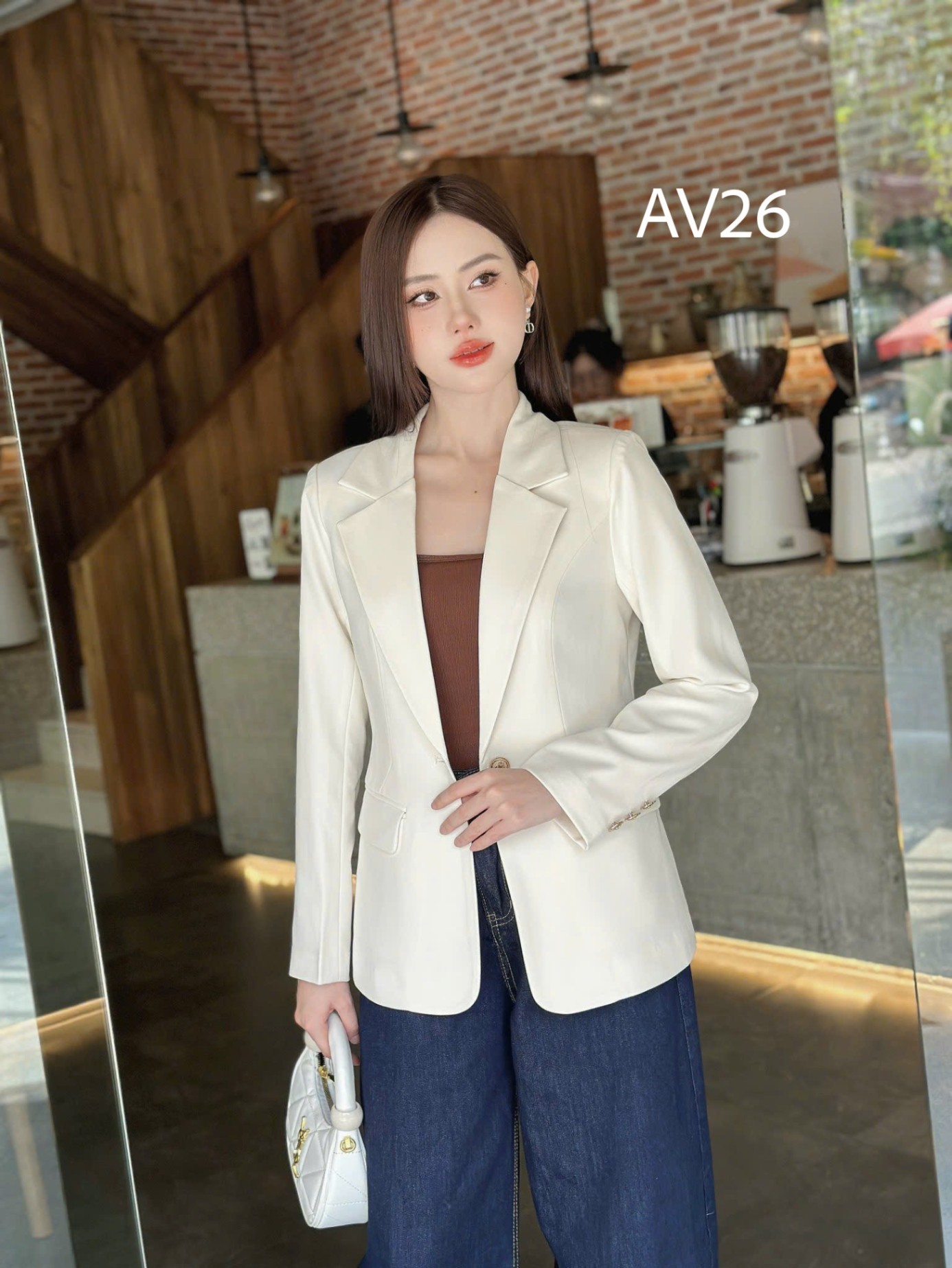 AV26 Áo vest 1 cúc 2 nắp túi