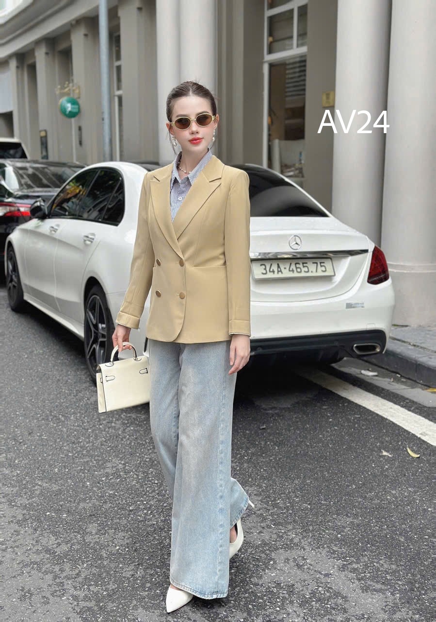 AV24 Áo vest cúc tròn cổ vếch