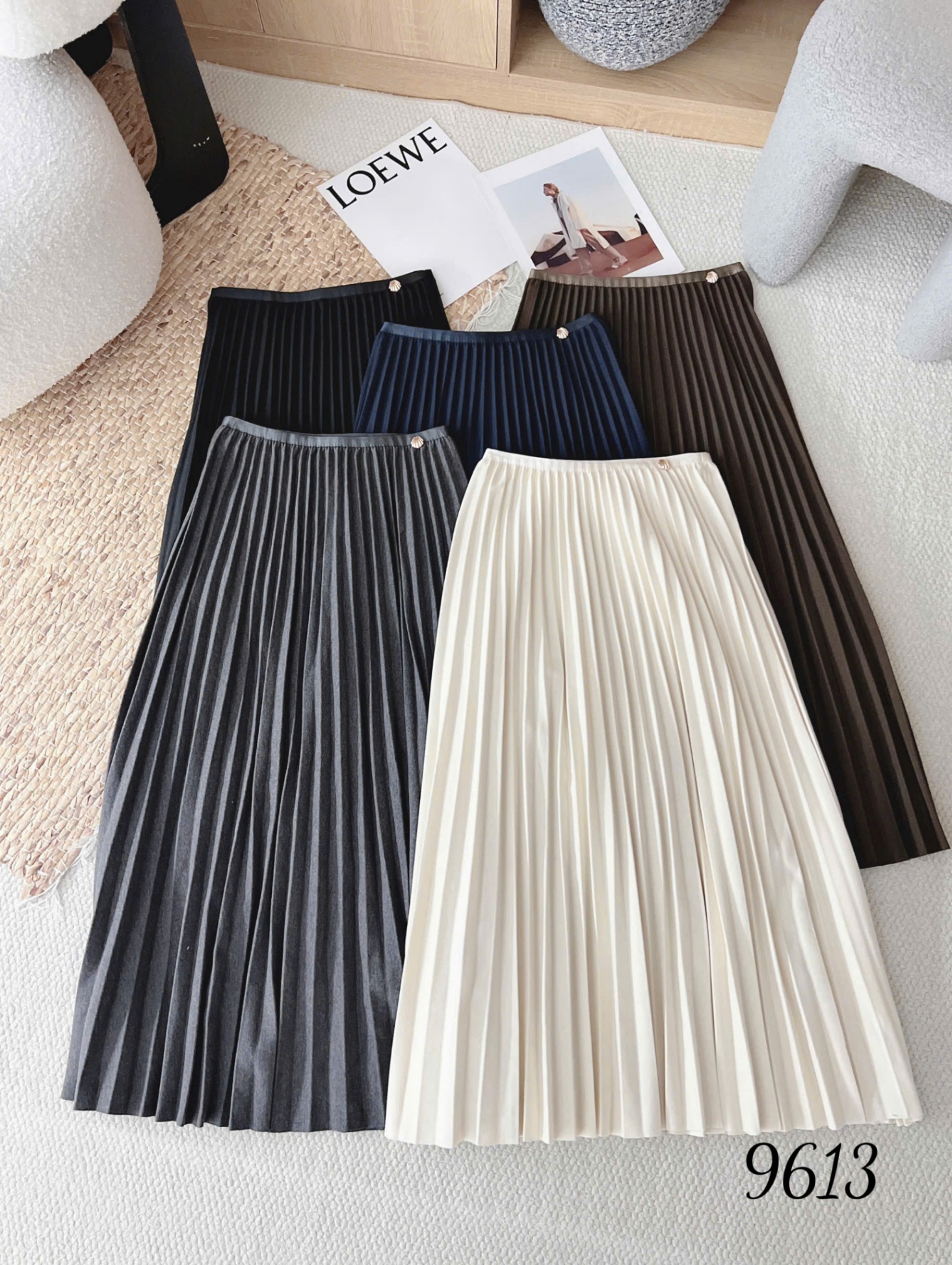 CV9613 Chân váy xếp ly dài tag sò