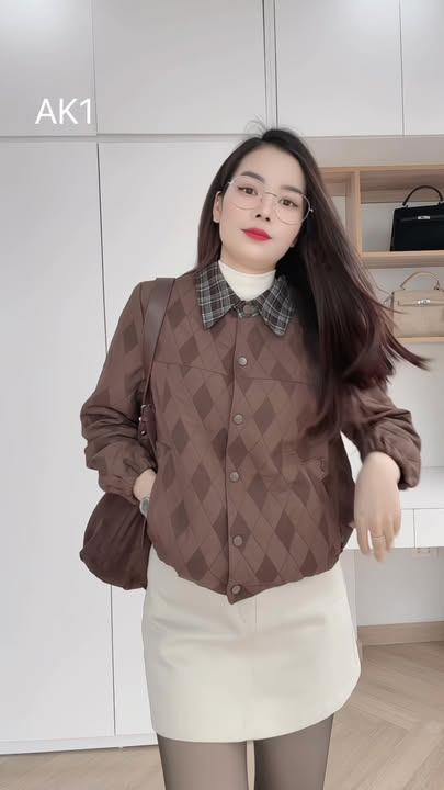 AK1 Áo khoác họa tiết kẻ thoi