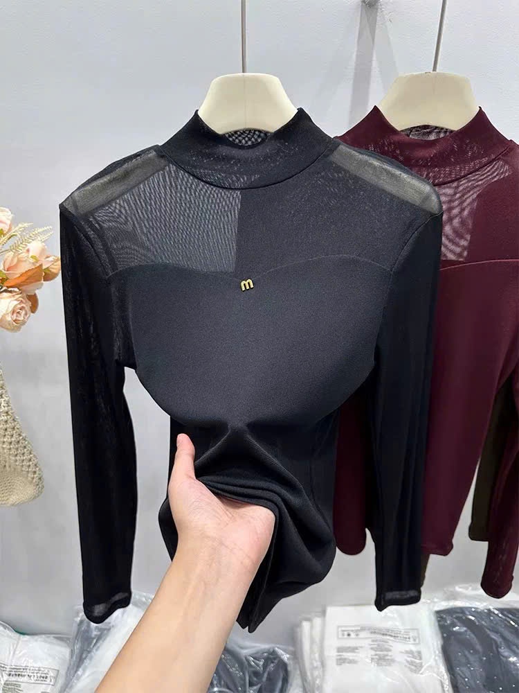 A8371 áo giữ nhiệt dài tay phối lưới