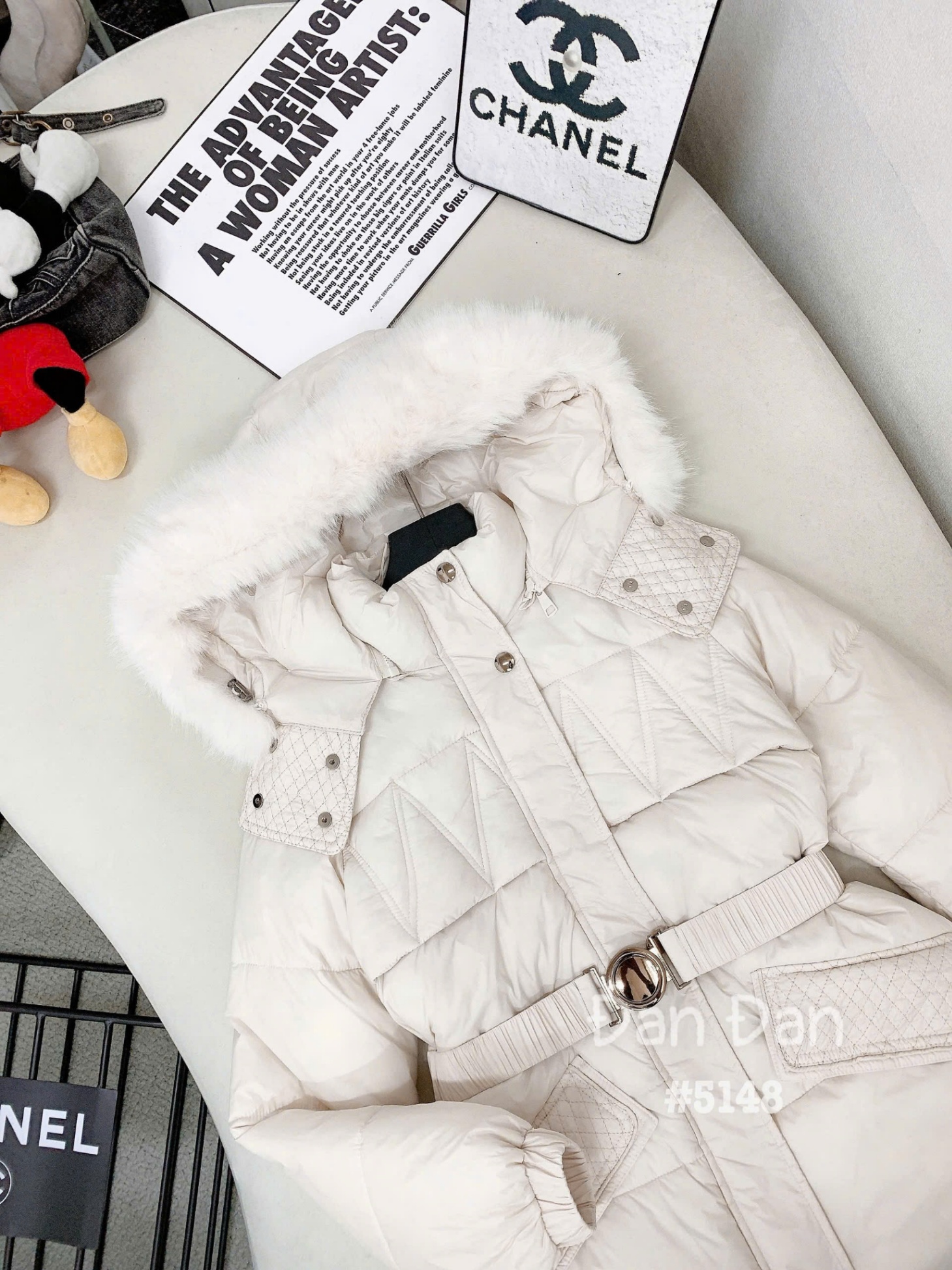 AP5148 Áo phao đai eo mũ lông