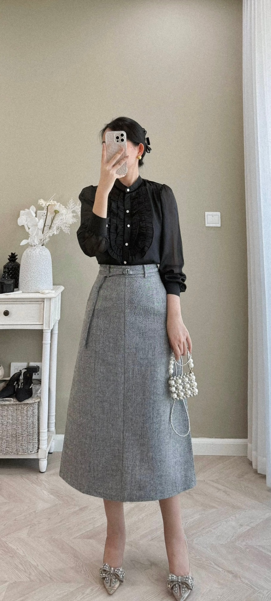 CV121 cv dạ chữ A kèm đai