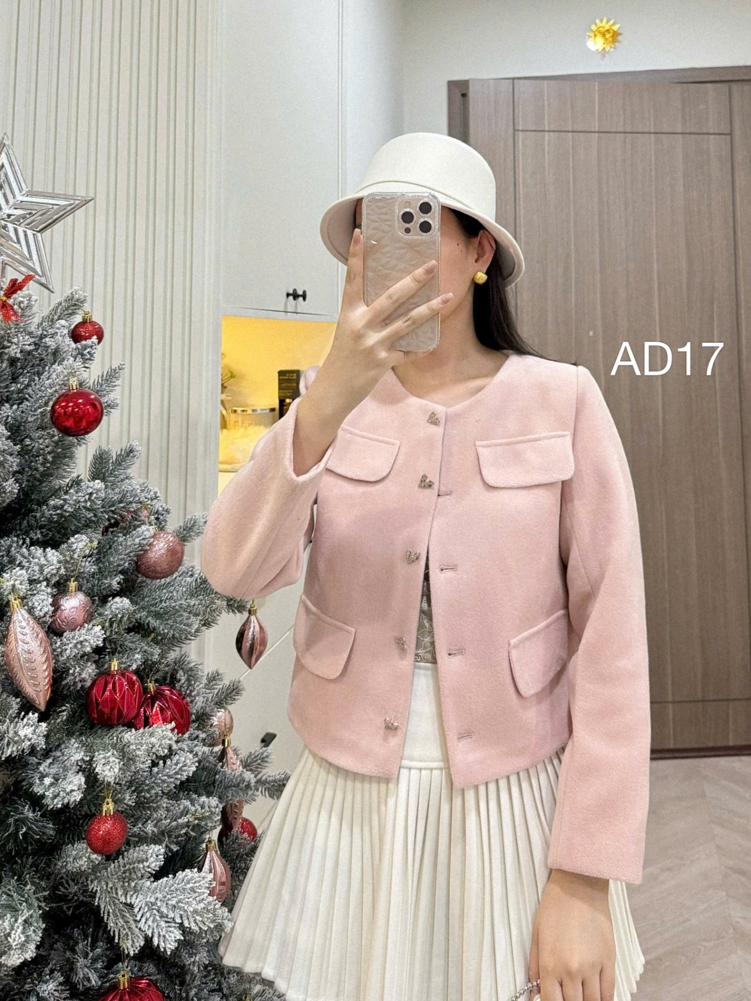 AD17 áo dạ lì khuy trái tim