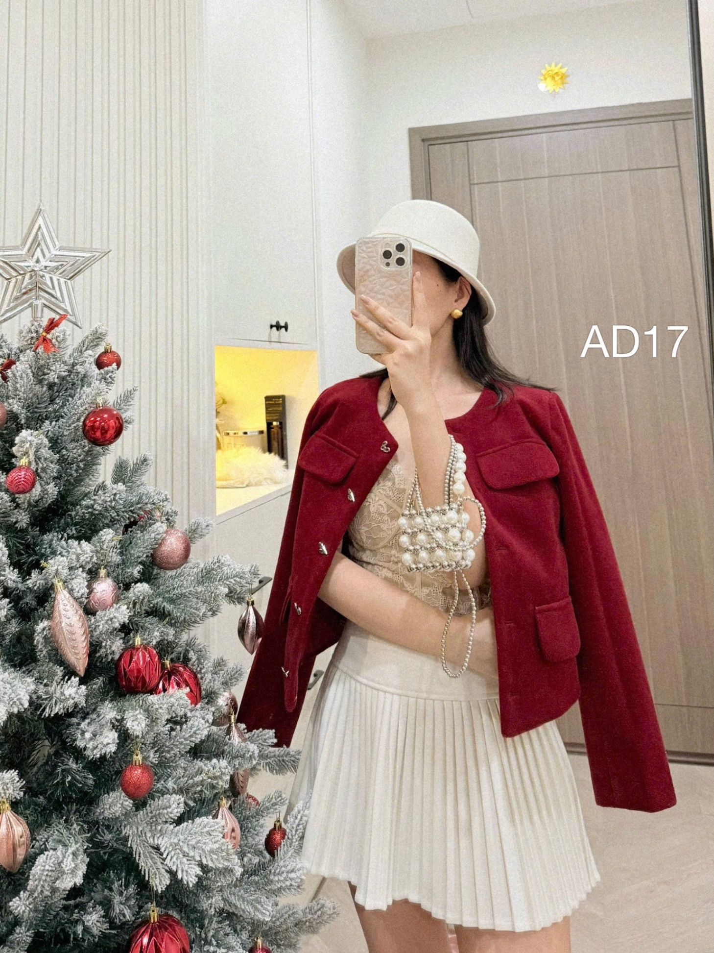 AD17 áo dạ lì khuy trái tim