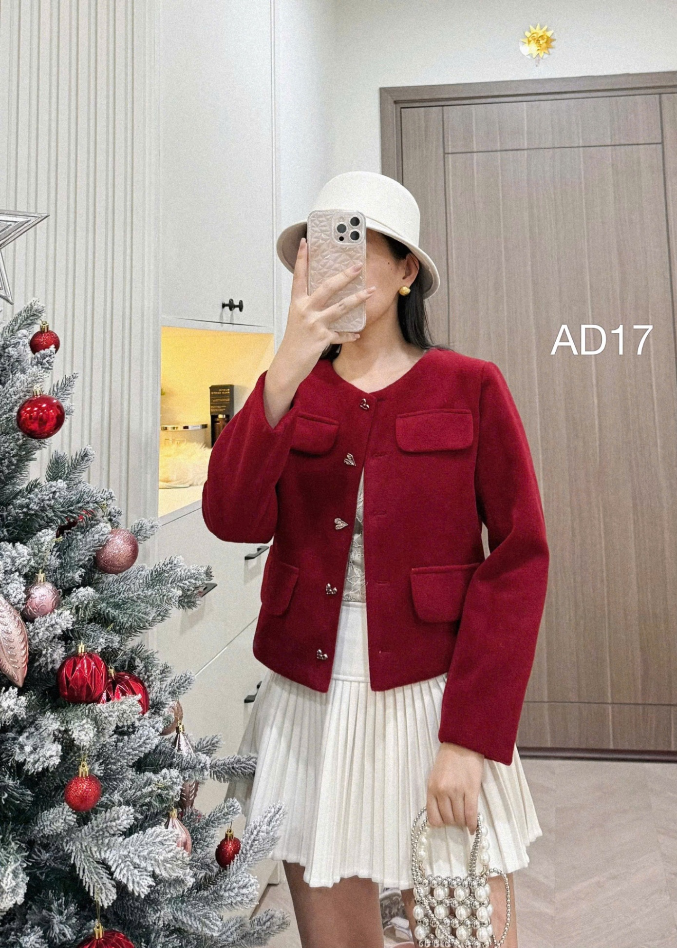 AD17 áo dạ lì khuy trái tim