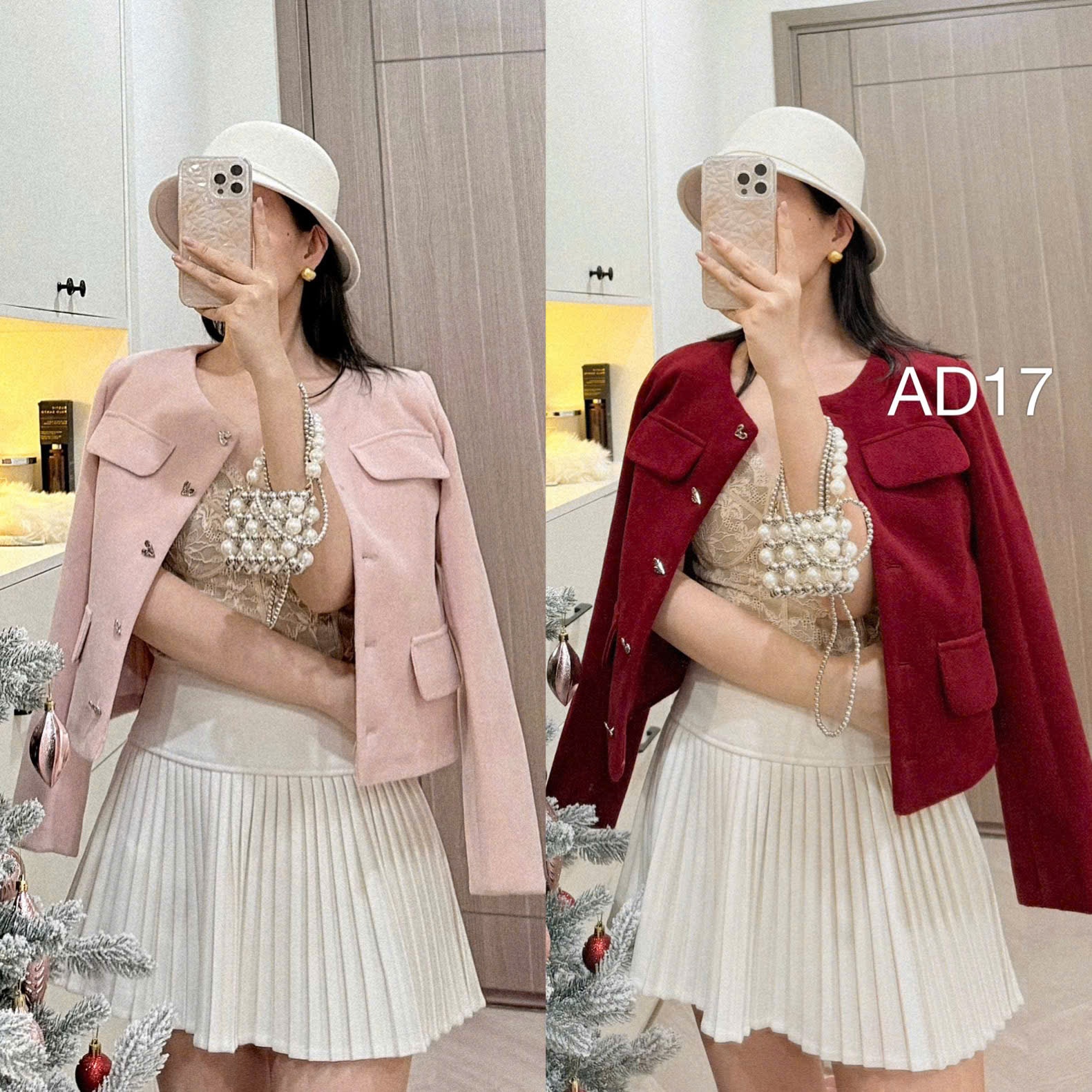 AD17 áo dạ lì khuy trái tim