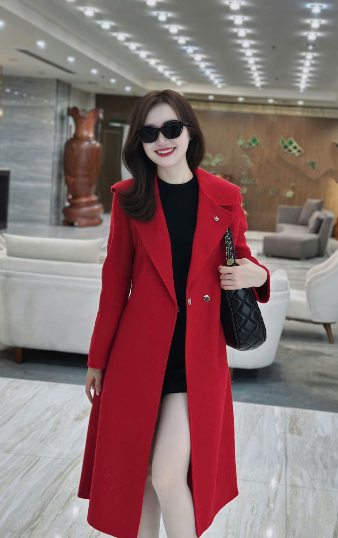 MT10 Áo mangto dạ dáng dài đính đá