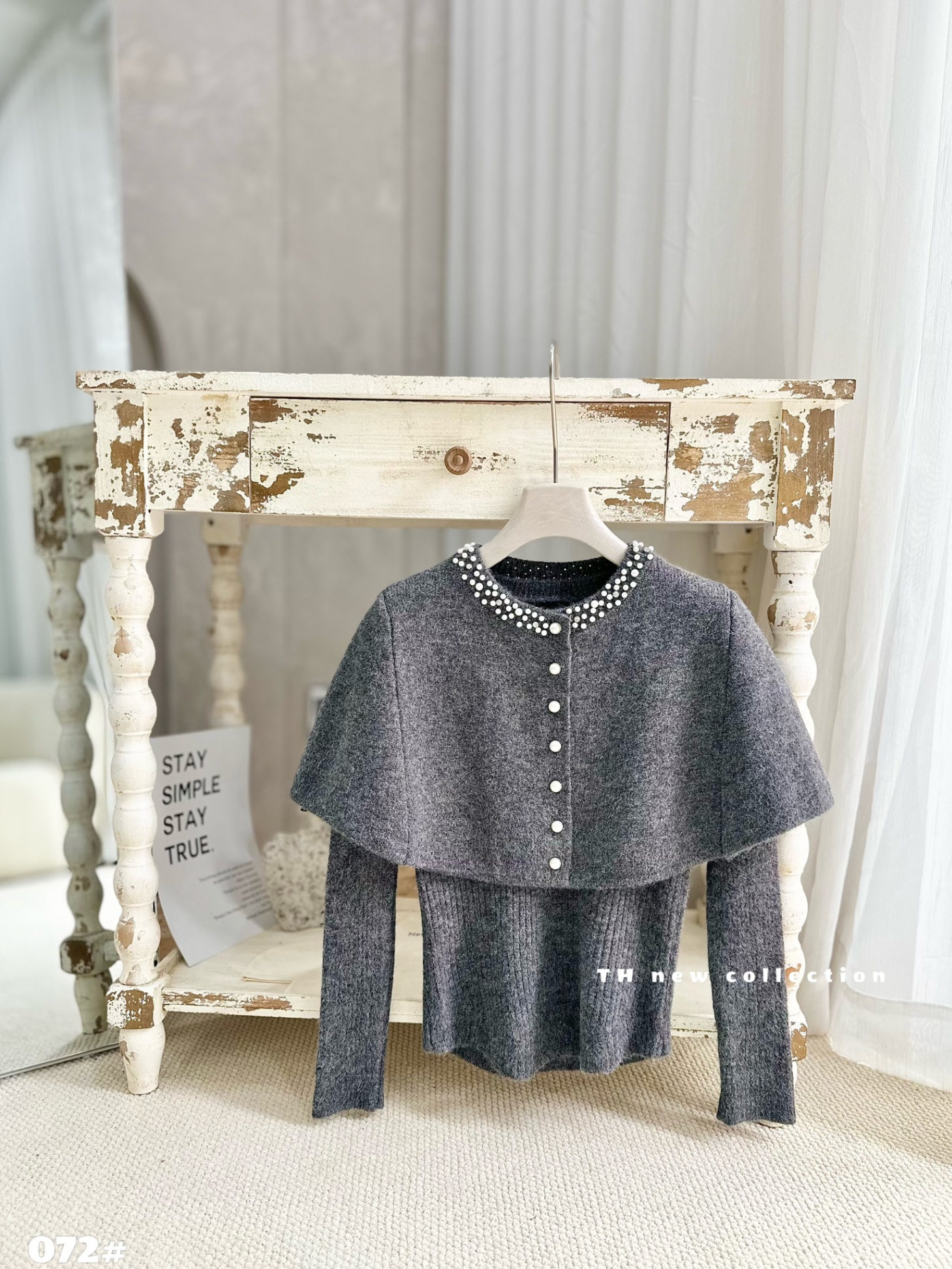 SL072 Sét len áo choàng cổ ngọc