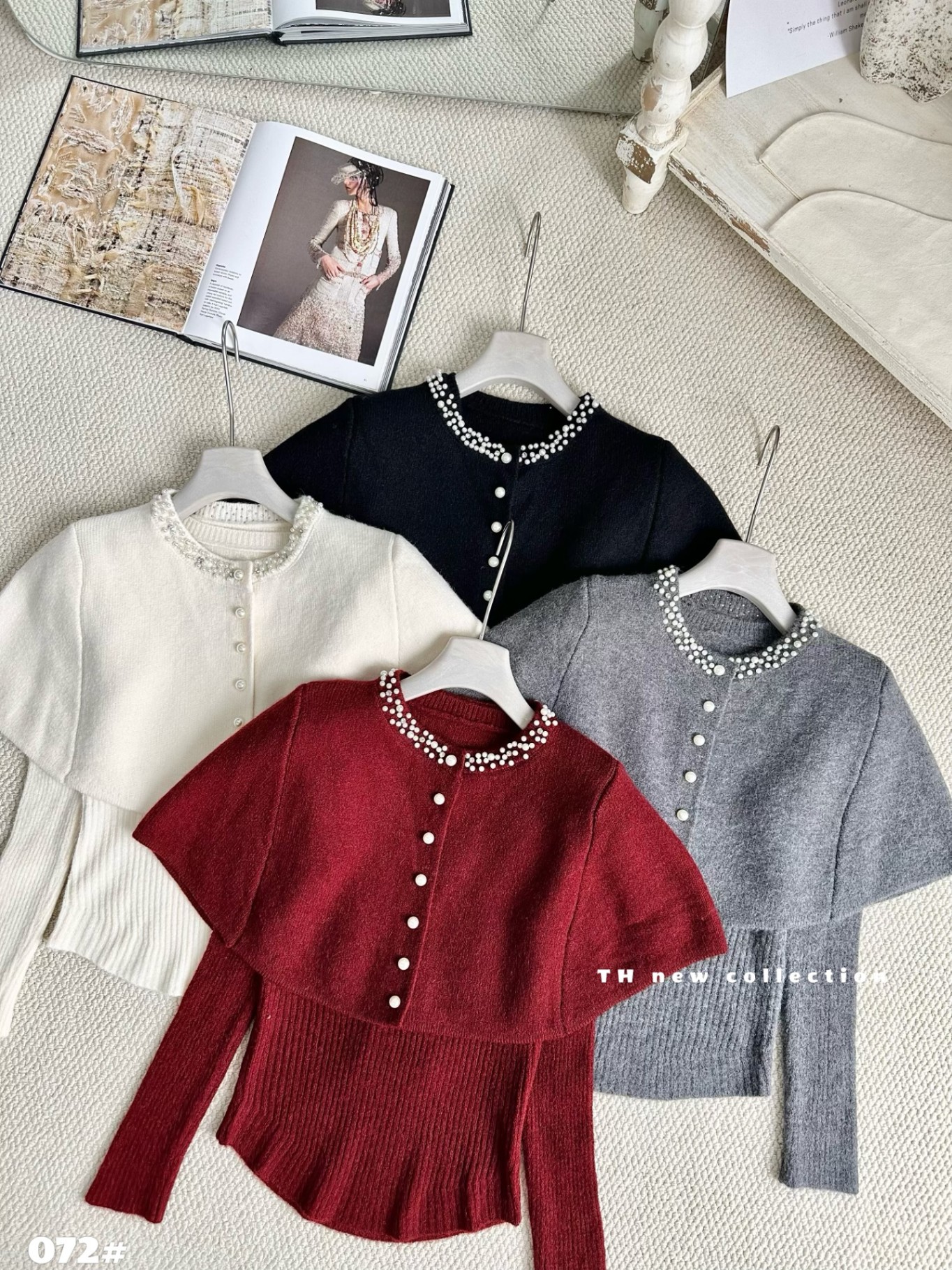 SL072 Sét len áo choàng cổ ngọc