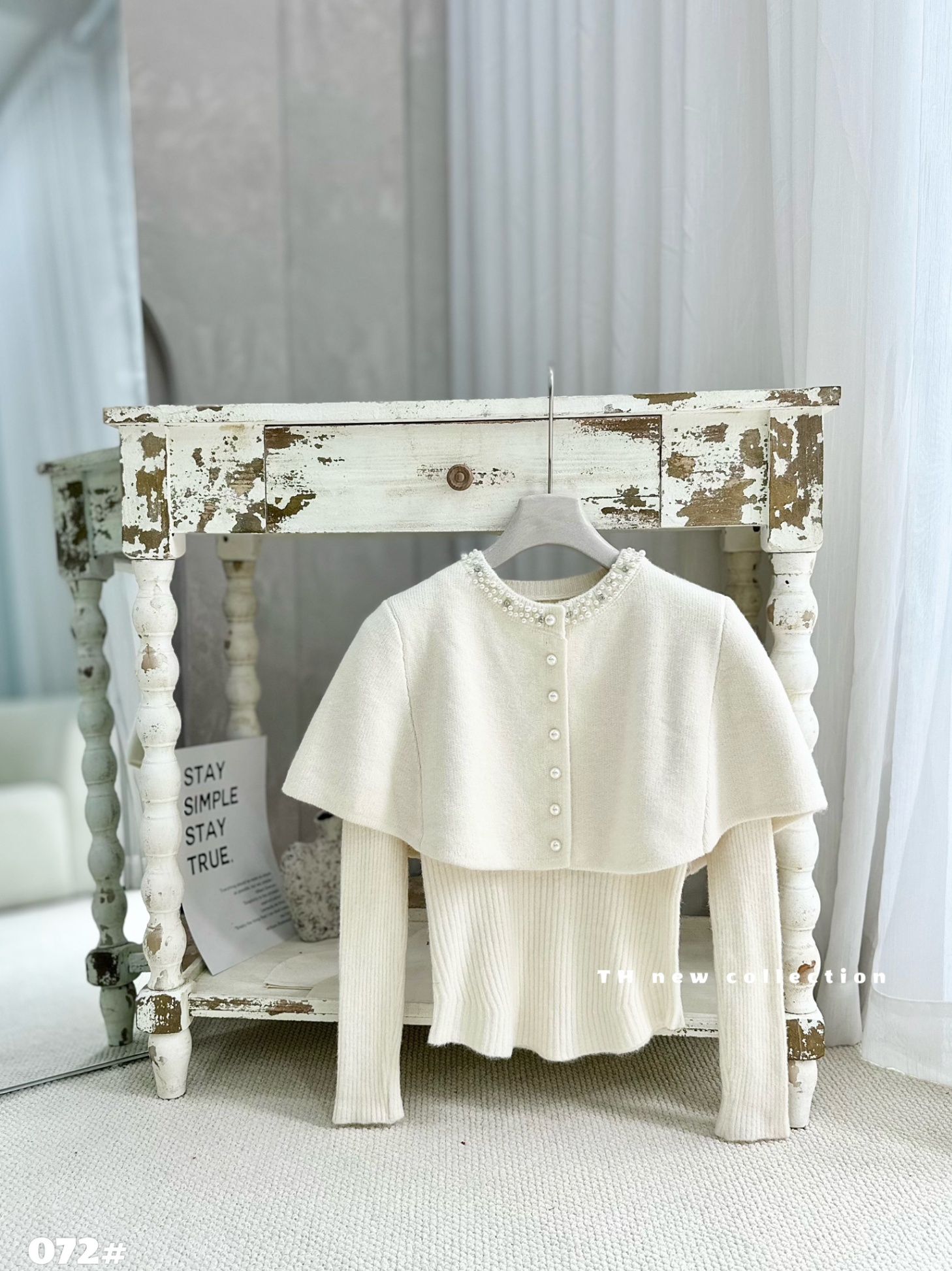 SL072 Sét len áo choàng cổ ngọc