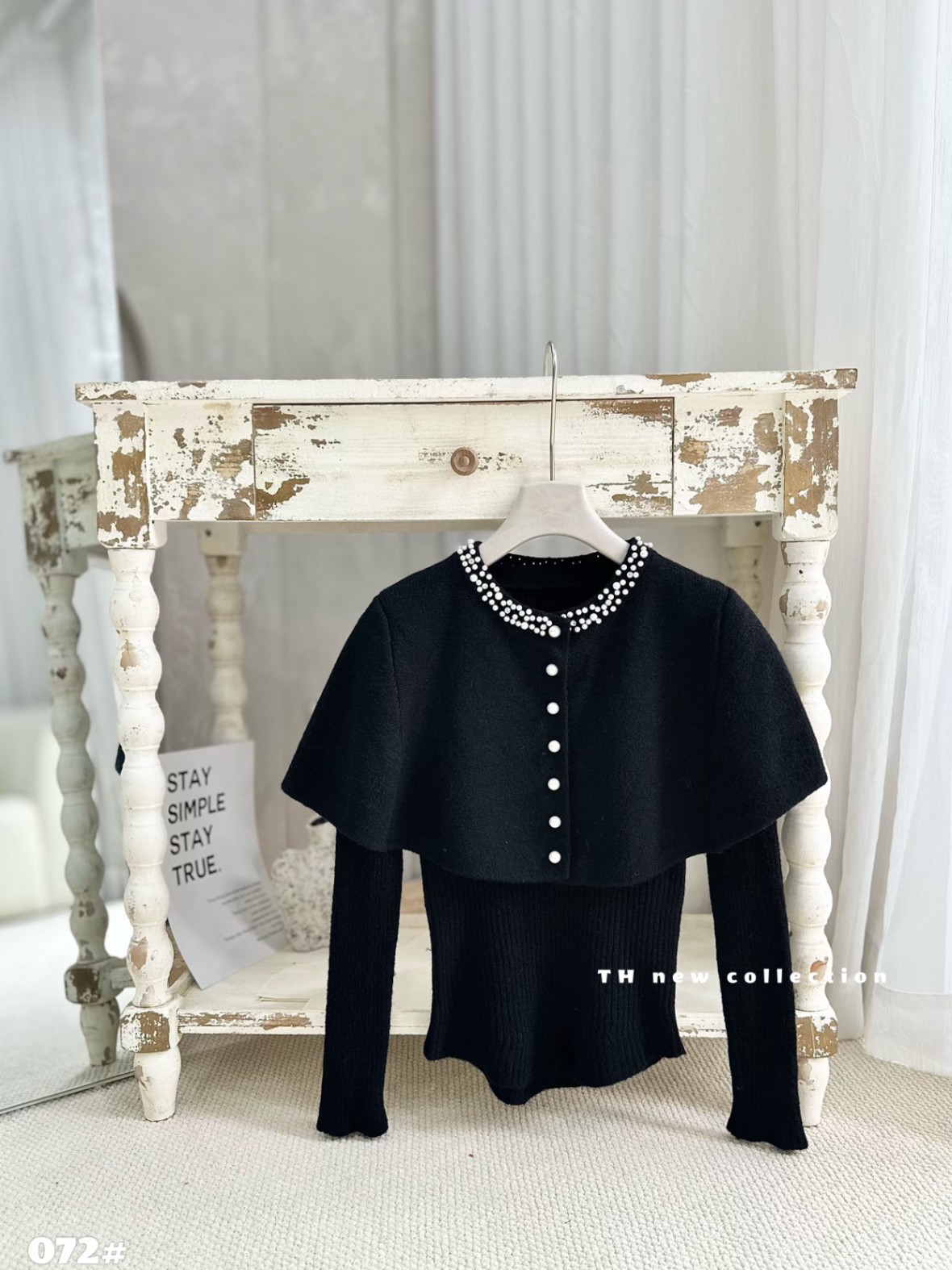 SL072 Sét len áo choàng cổ ngọc