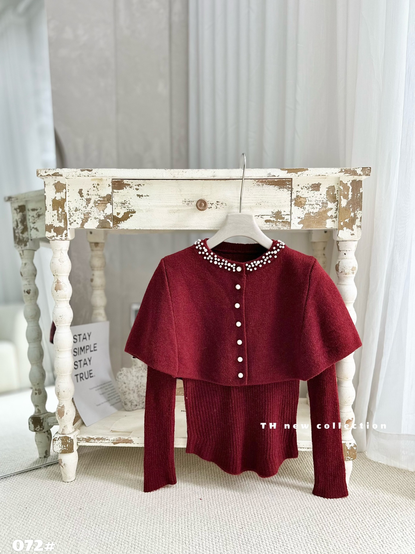 SL072 Sét len áo choàng cổ ngọc